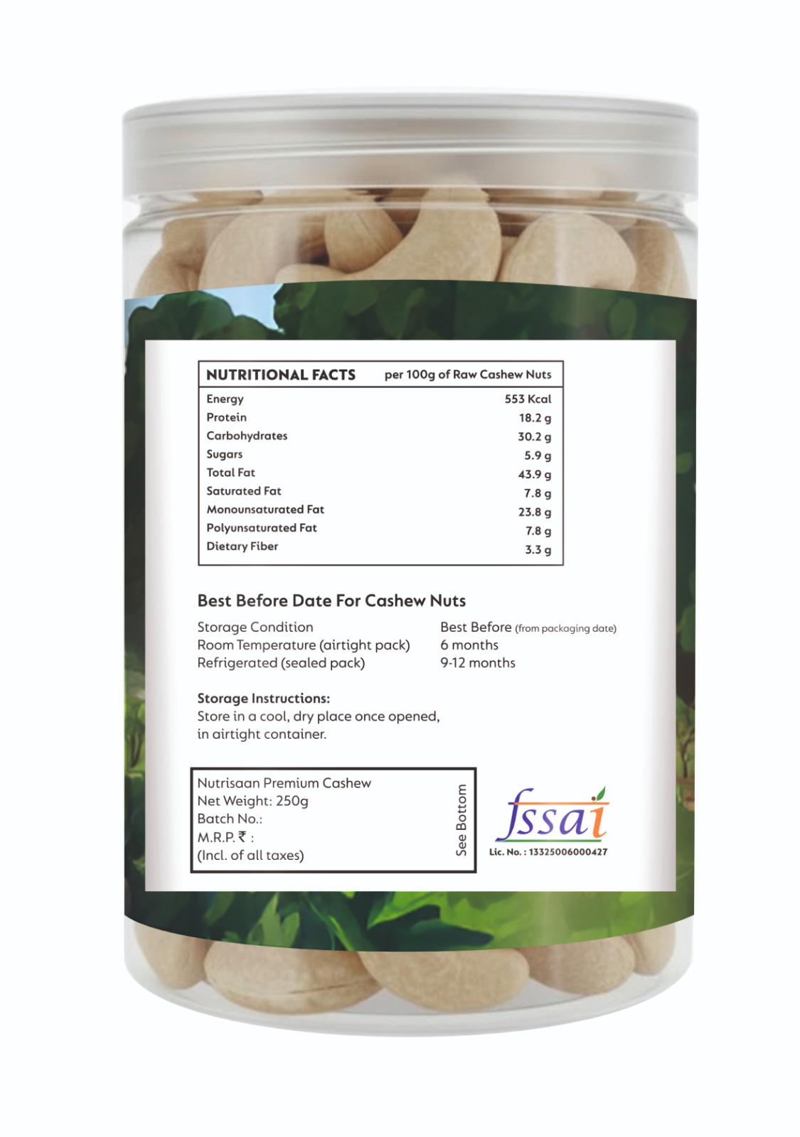 250g Premium Dry Fruit W210 Cashew – Jumbo Size | Extra Crunch | Luxury look, 