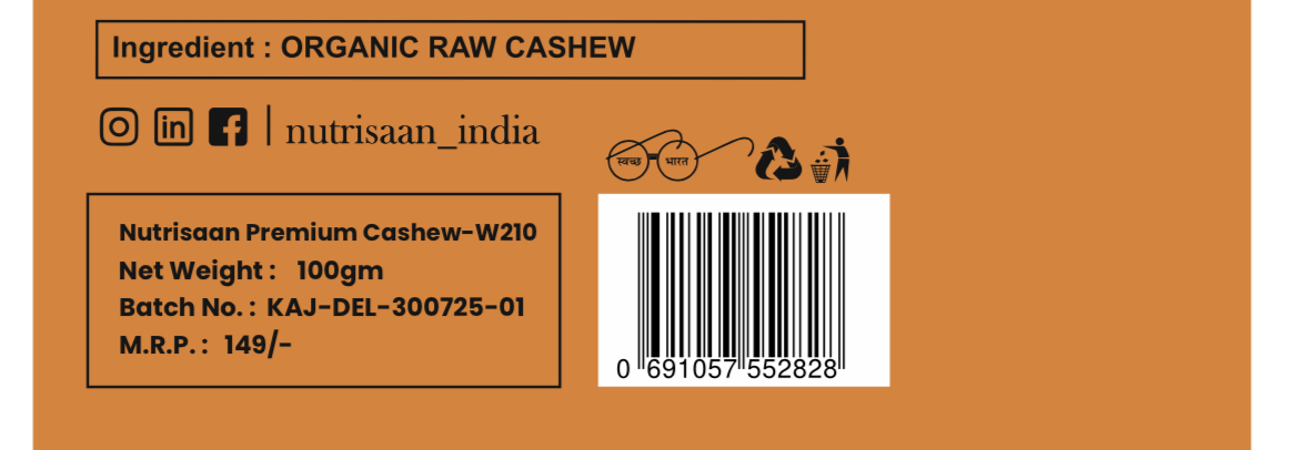 100g Premium Dry Fruit W210 Cashew – Rich Taste, Handpicked Quality, 