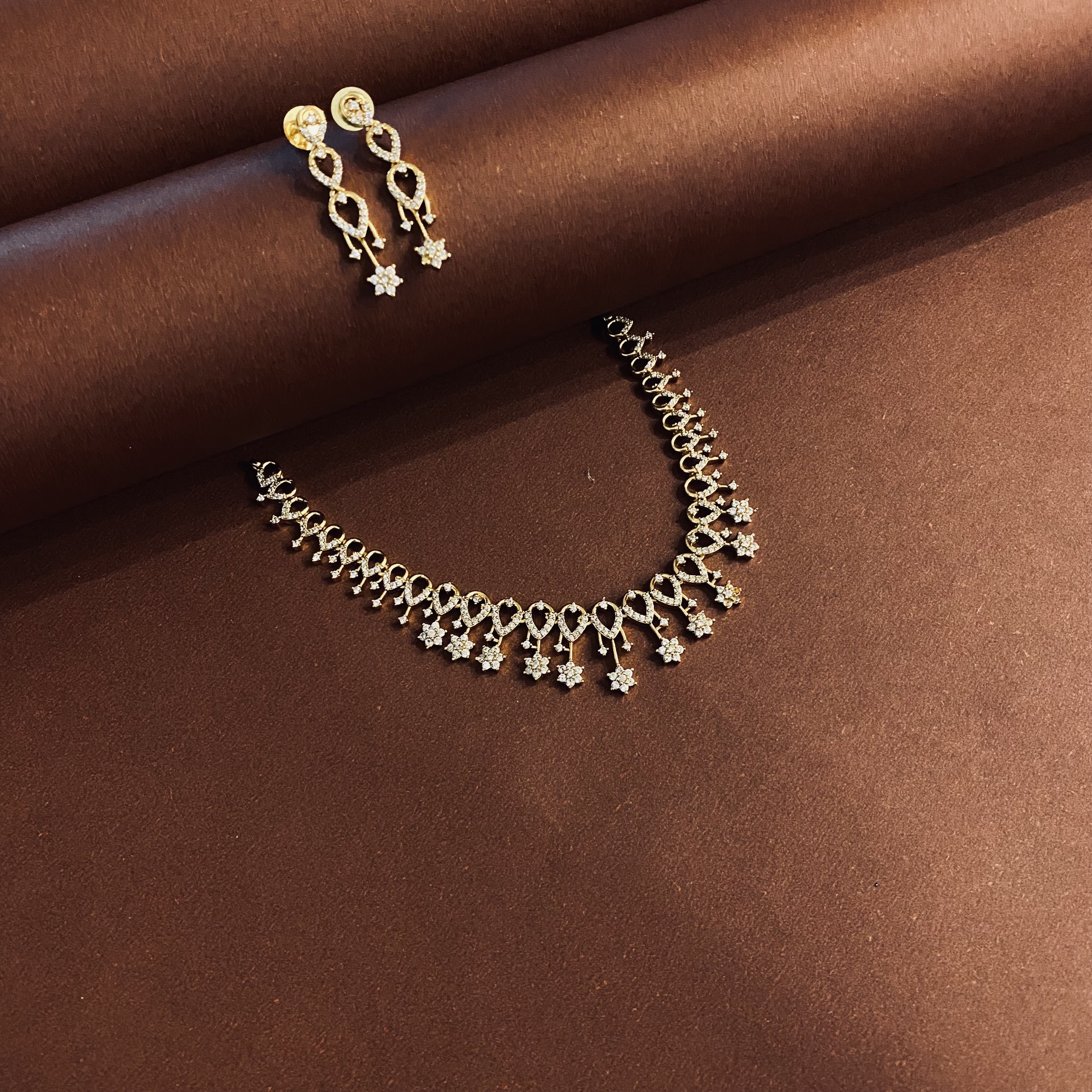  Diamond Necklace and Earring Set DLA001