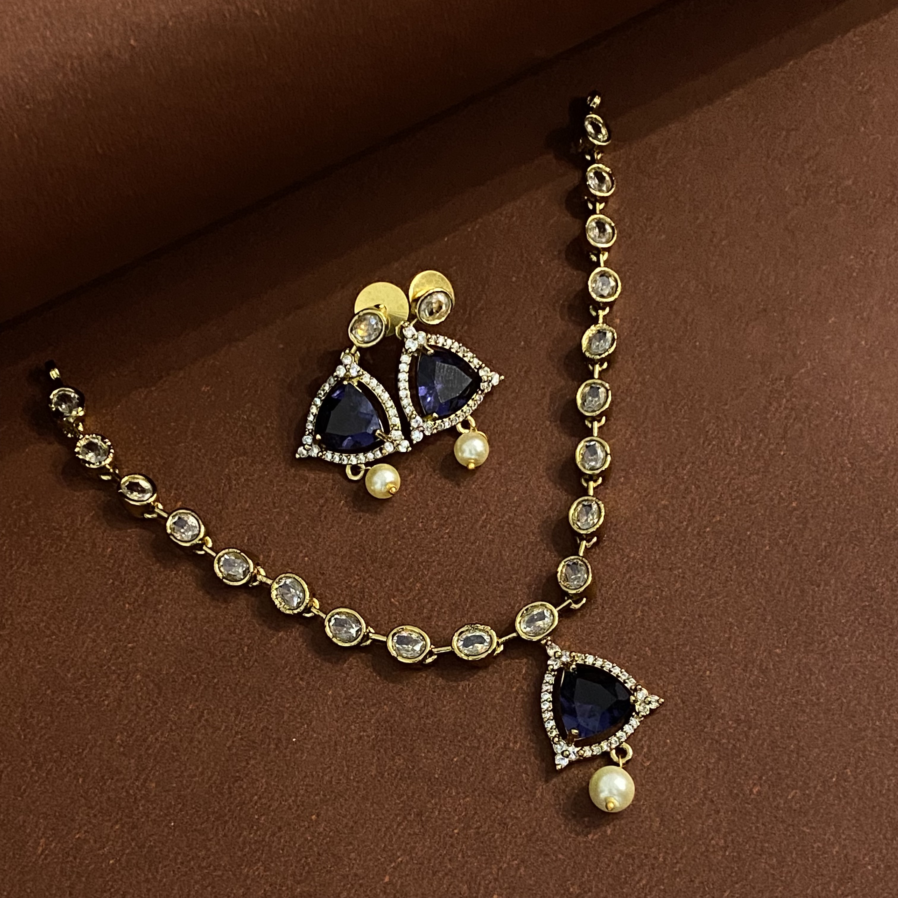Elegant Blue Stone Jewelry Set DLA004