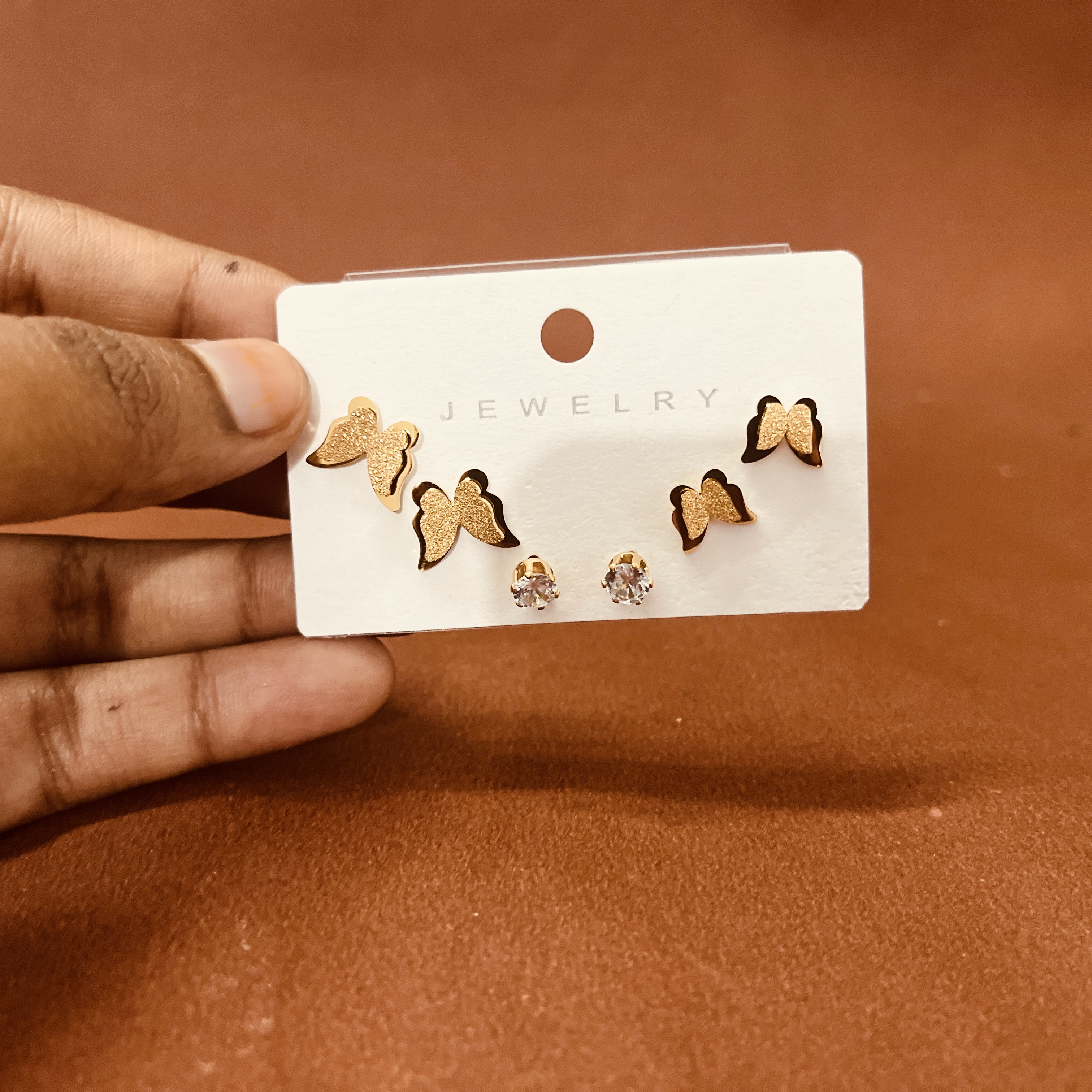 Butterfly Stud Earrings Set anti tarnish*