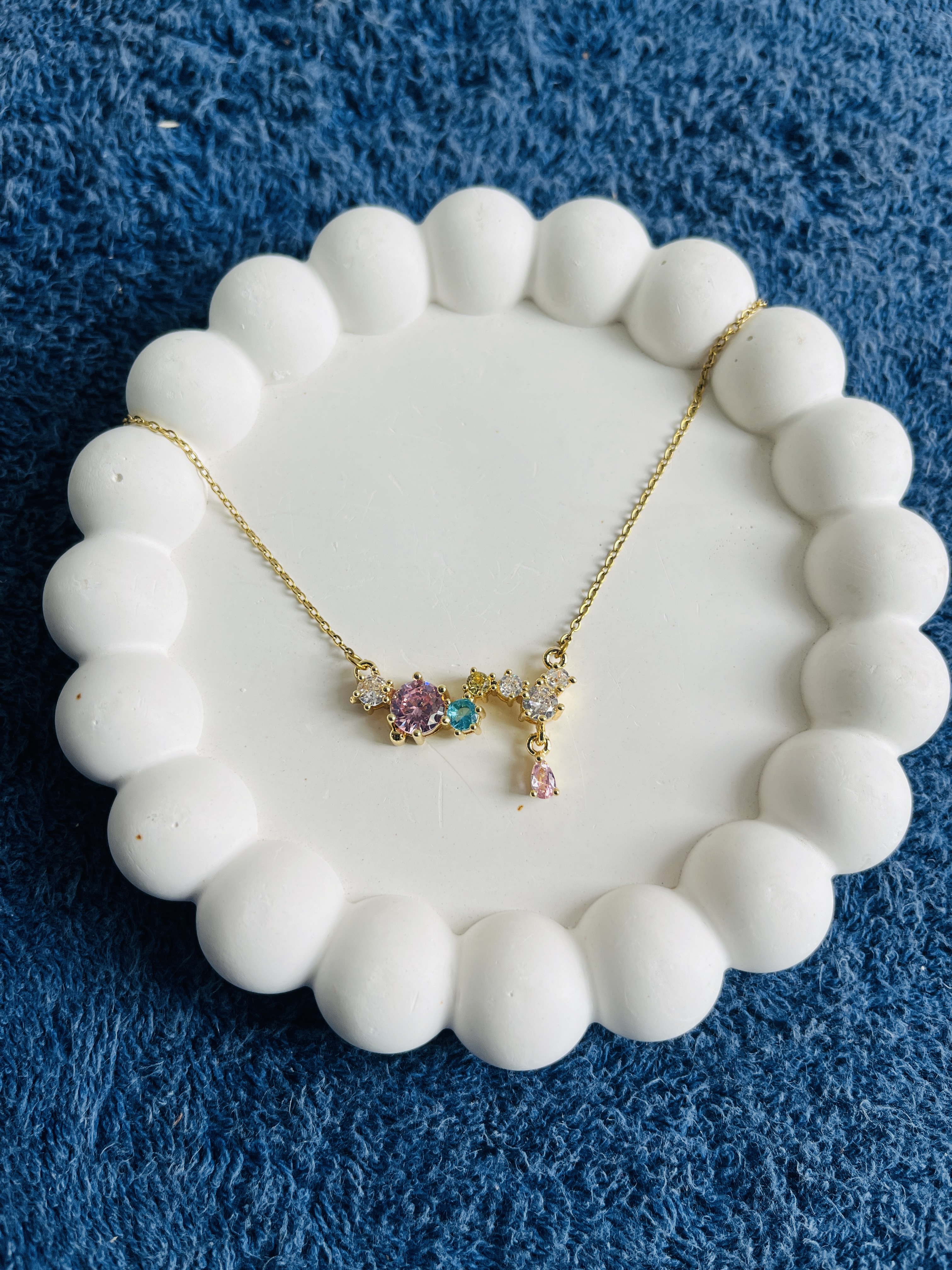 Elegant Gemstone bar Necklace