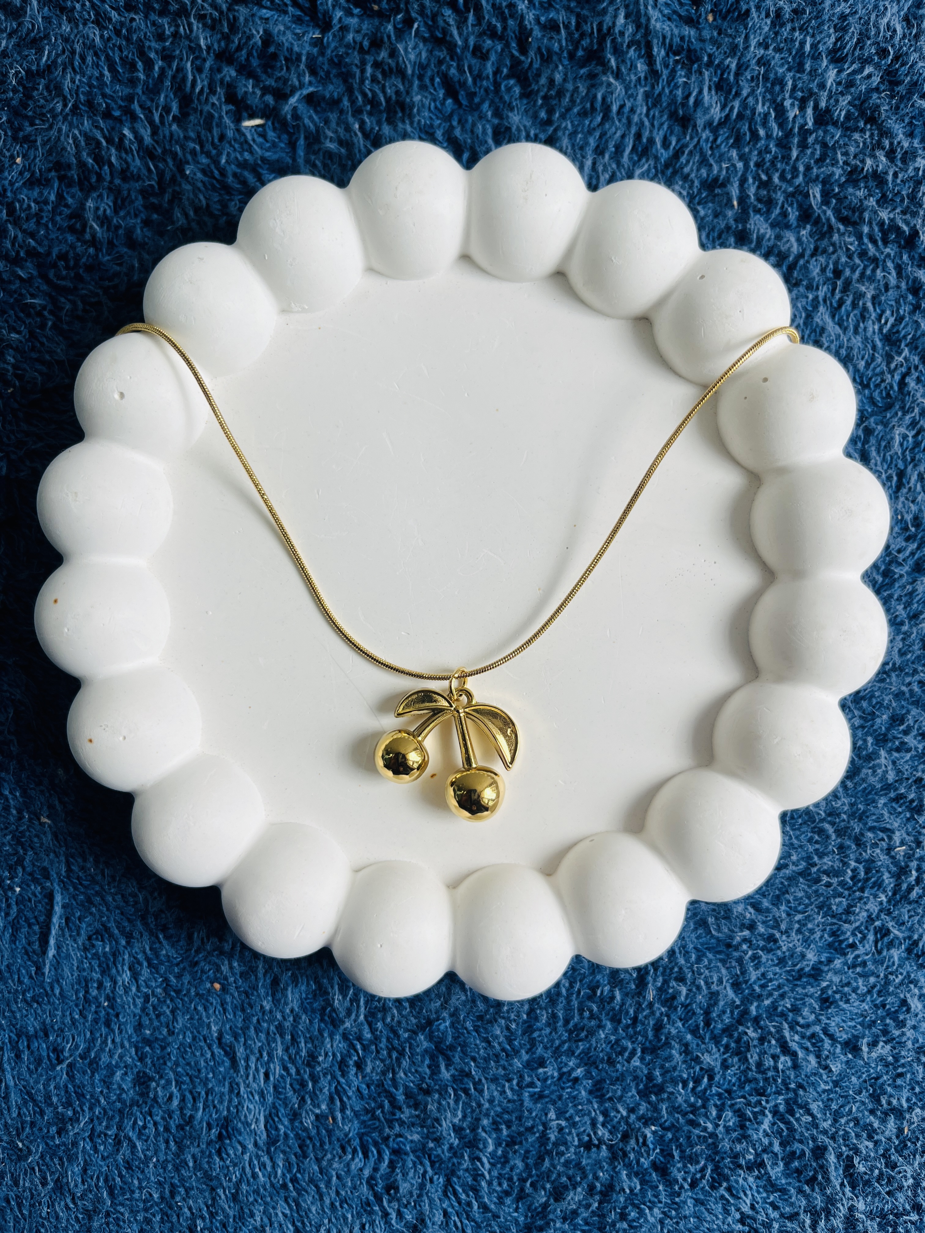 Gold Cherry Pendant Necklace