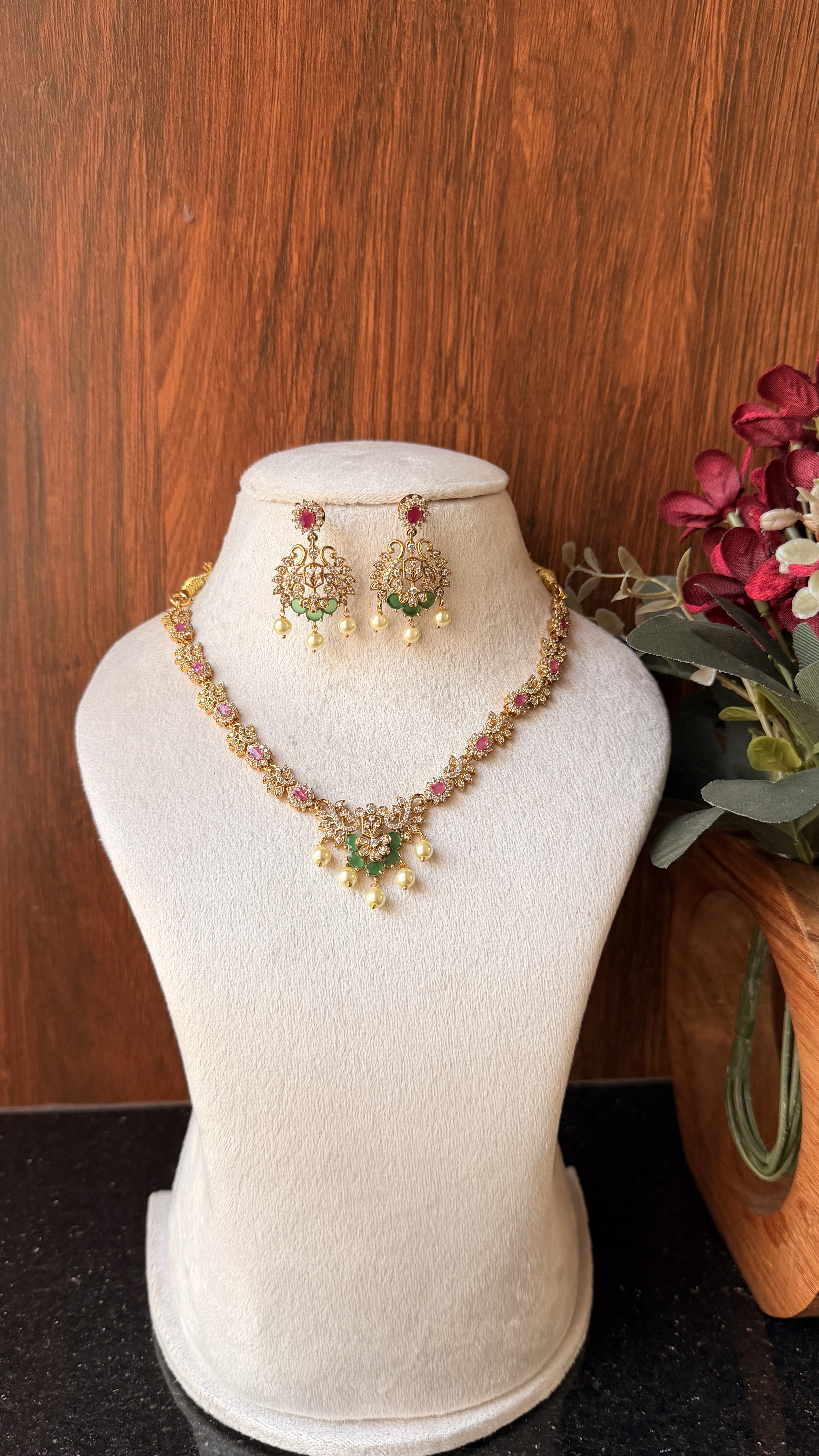 Premium multi color attigai necklace DLA991