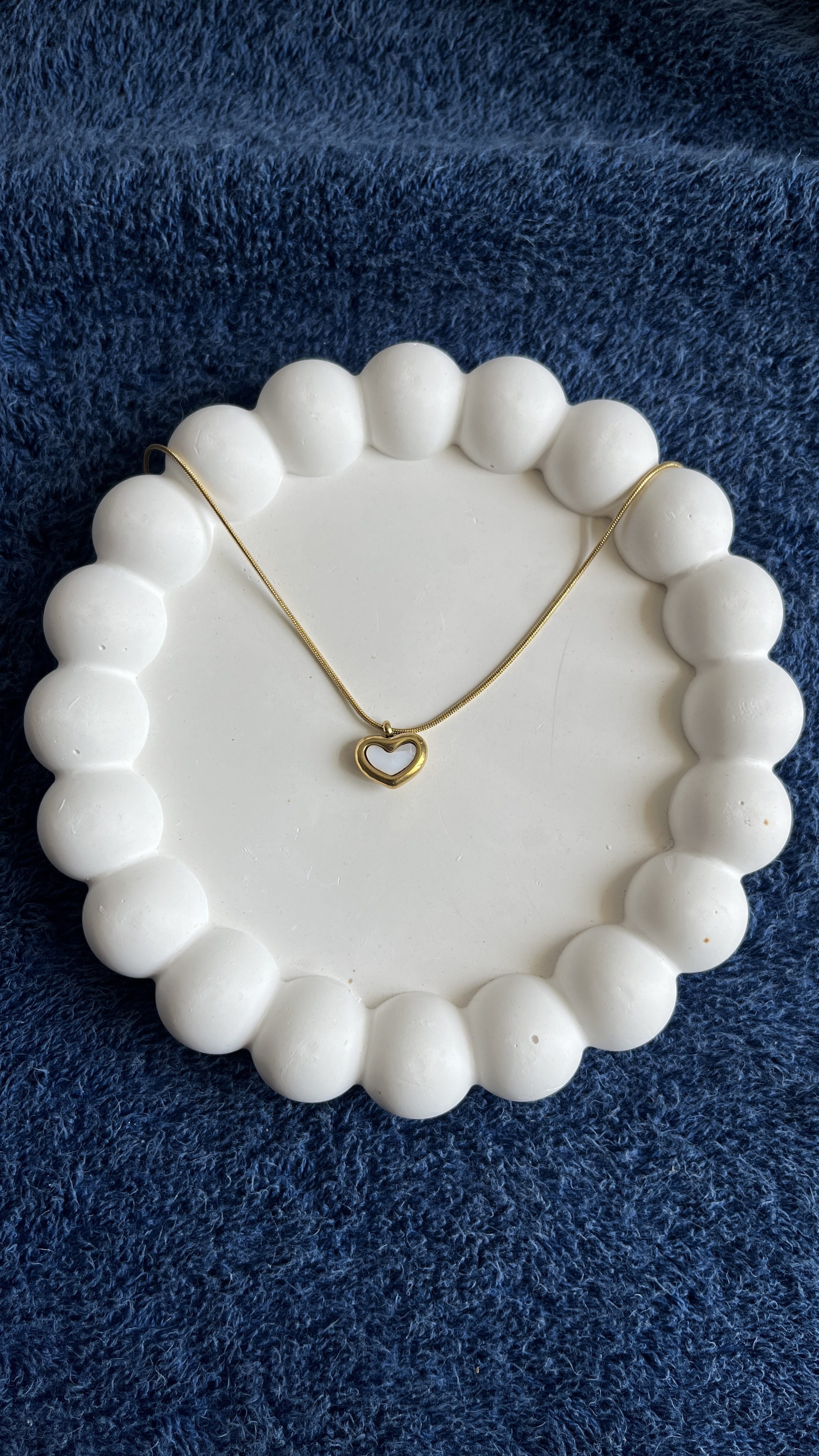 Gold Heart Pendant Necklace(reversible) 