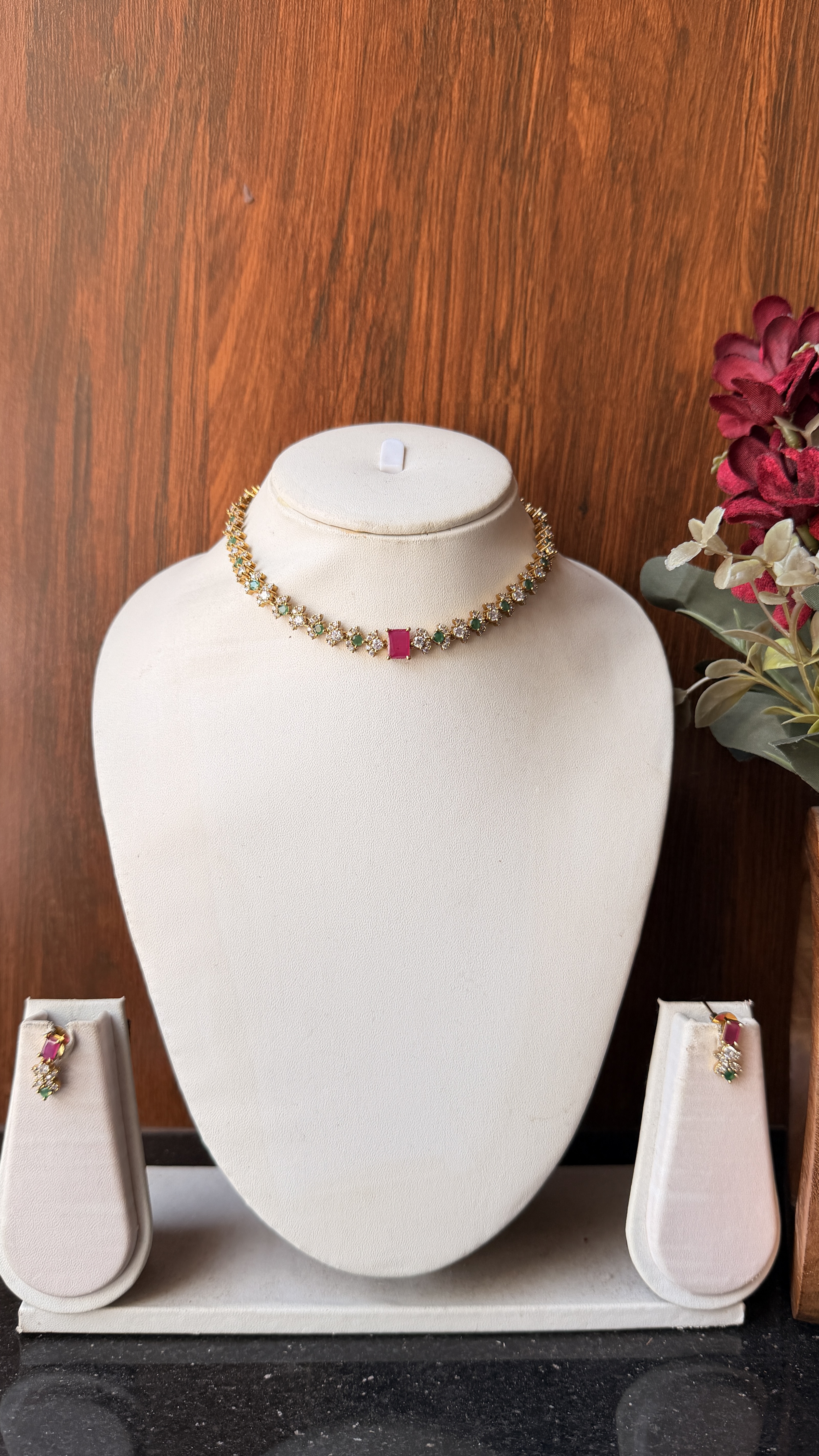 Ruby centred multi necklace DLA902