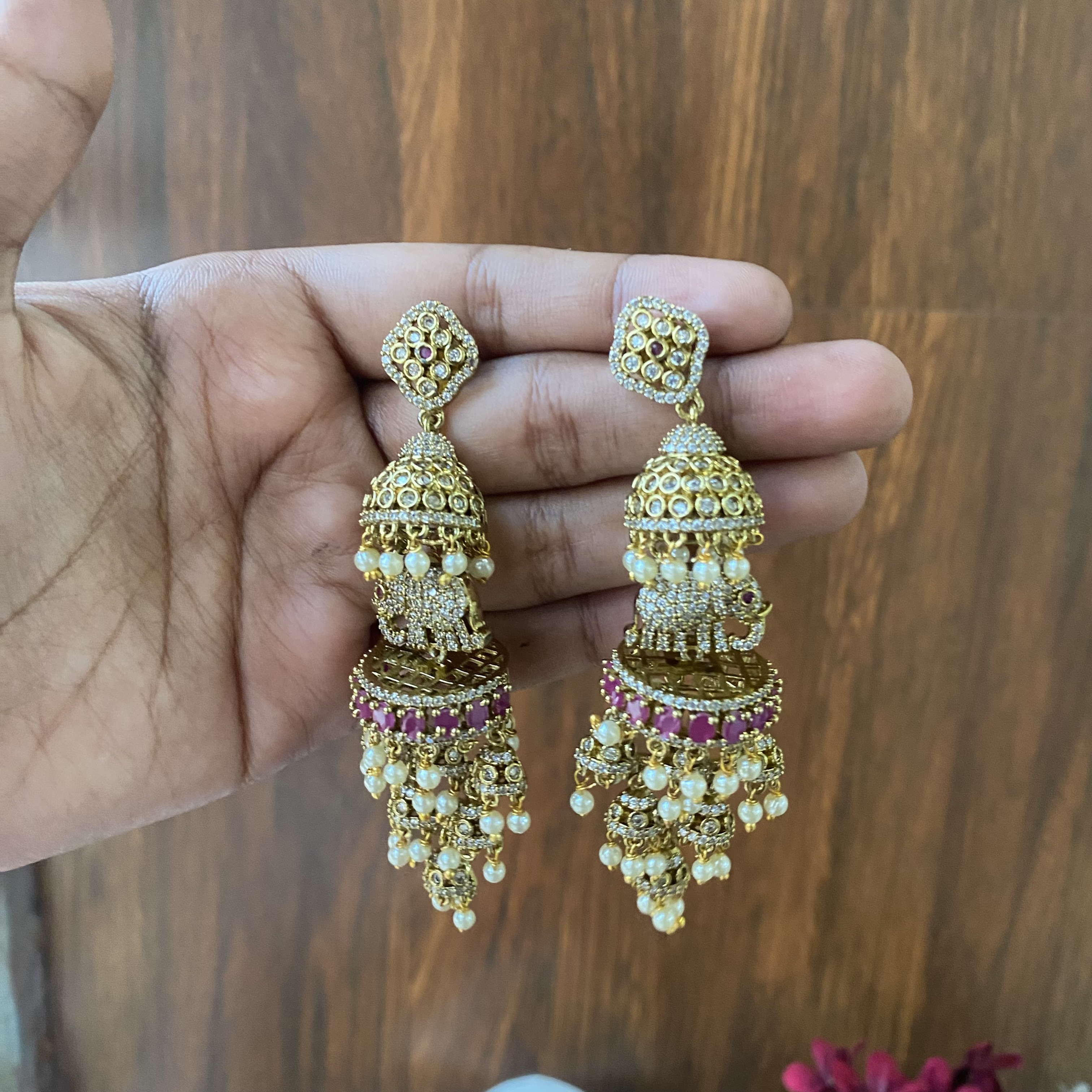 Elef themed long earrings 