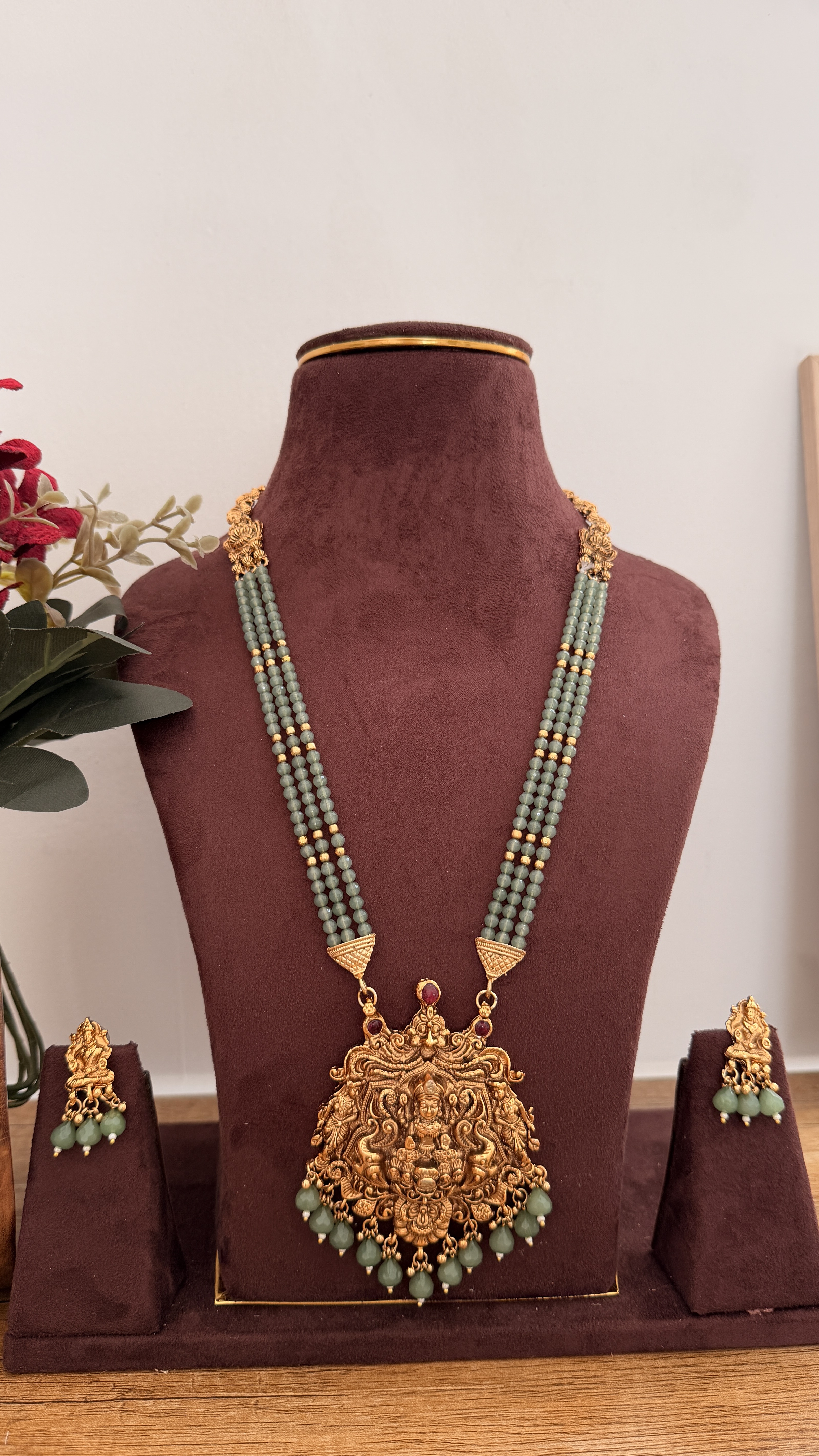 Budget light green beads haaram HS518