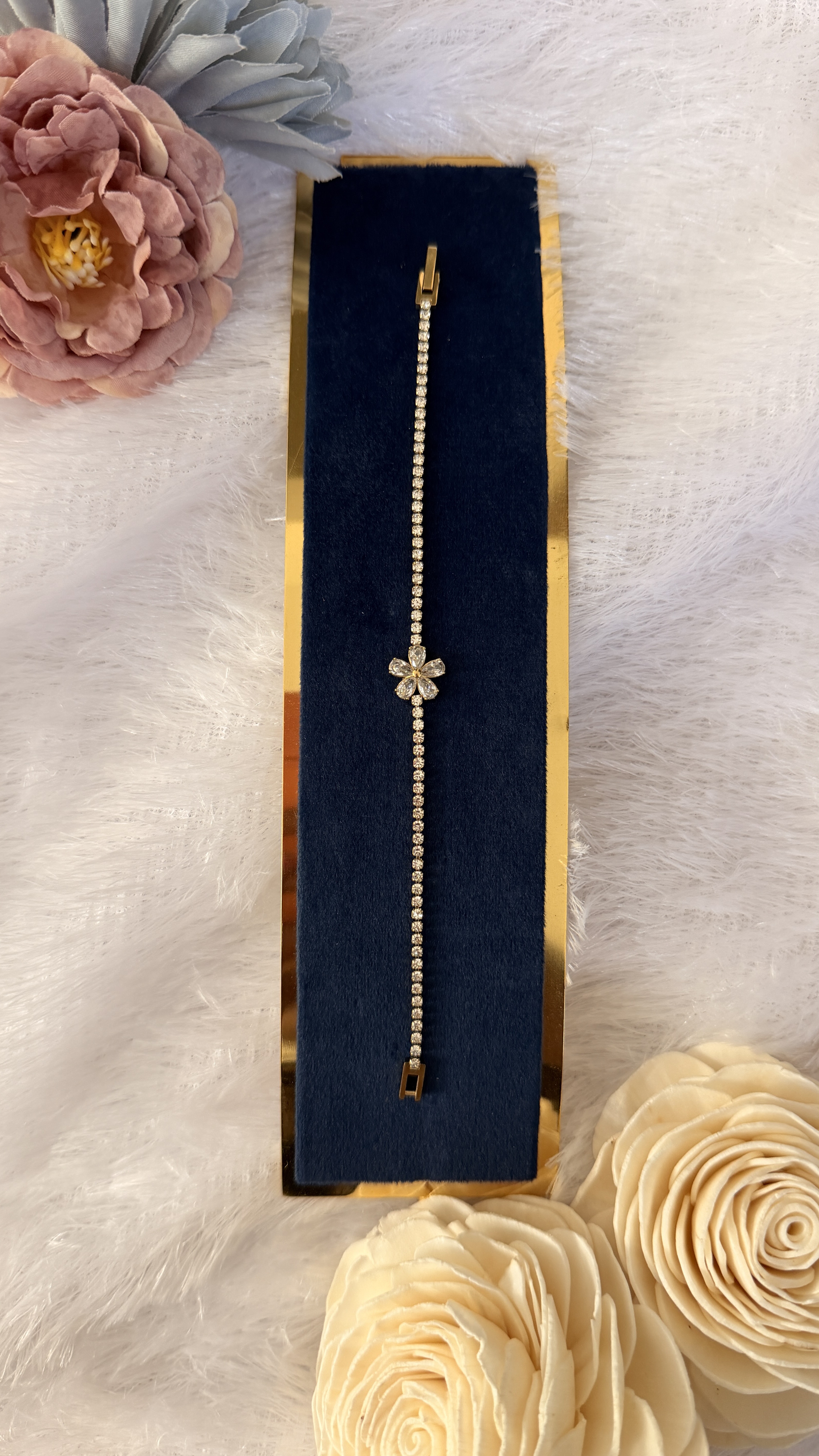 Embellished floral bracelet ATB881