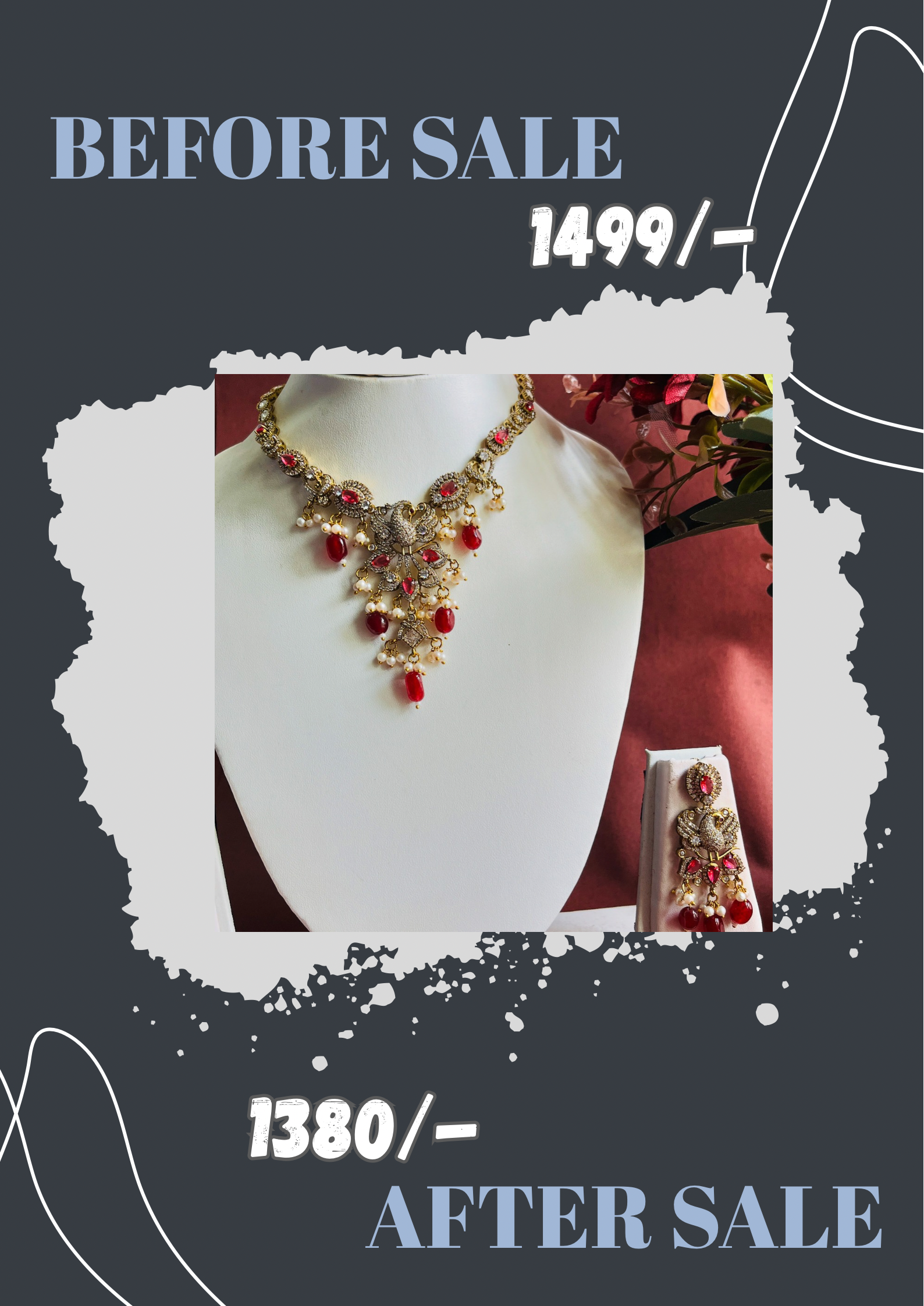 Mehndi victorian Necklace Set MV001