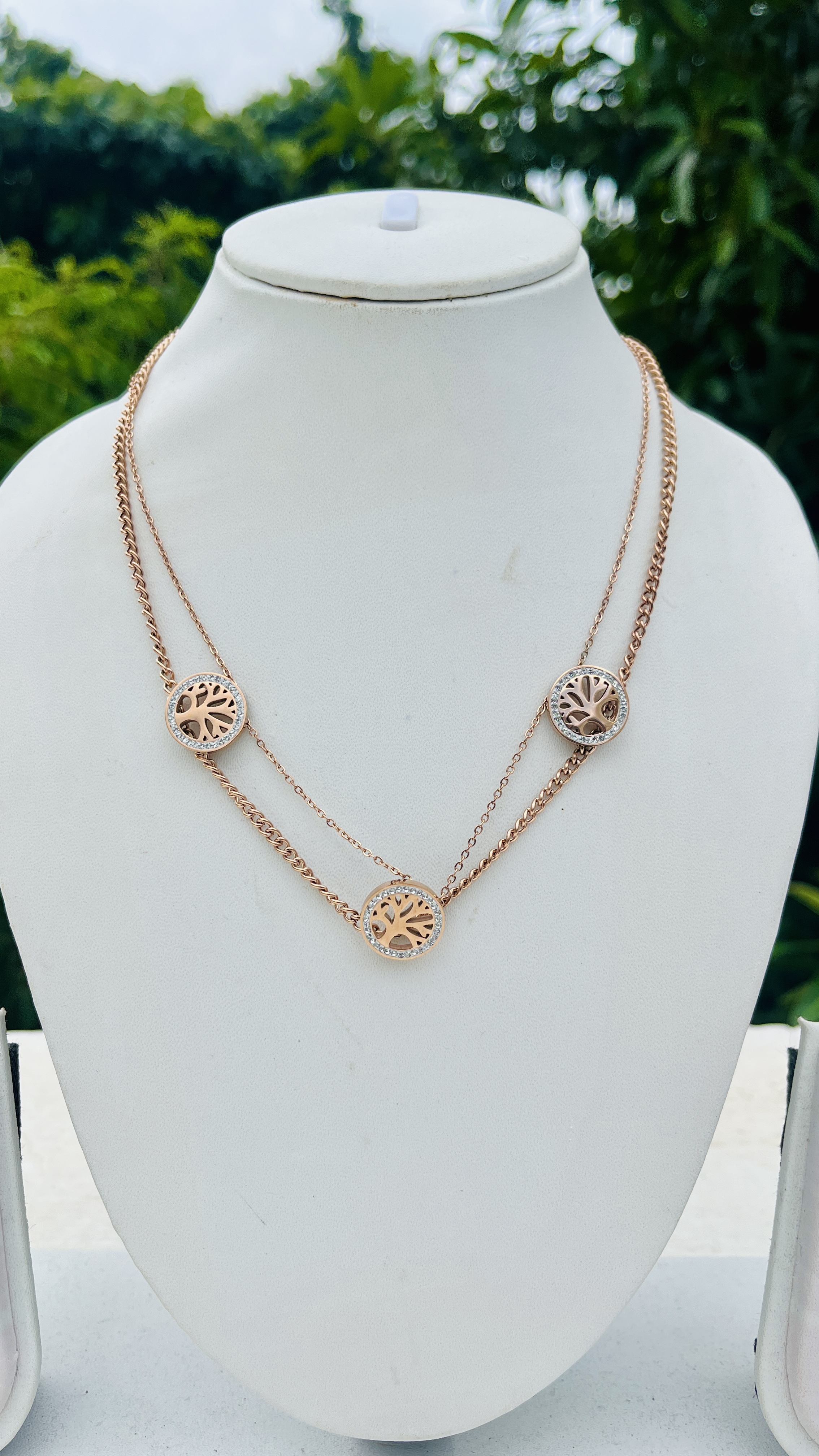 Elegant Double-Layer Gold Necklace AT003