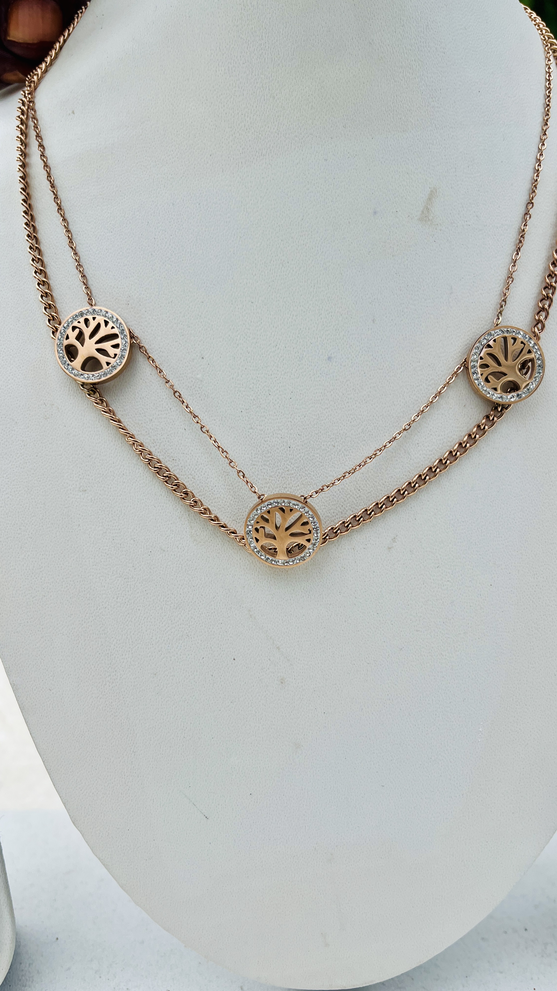 Elegant Double-Layer Gold Necklace AT003