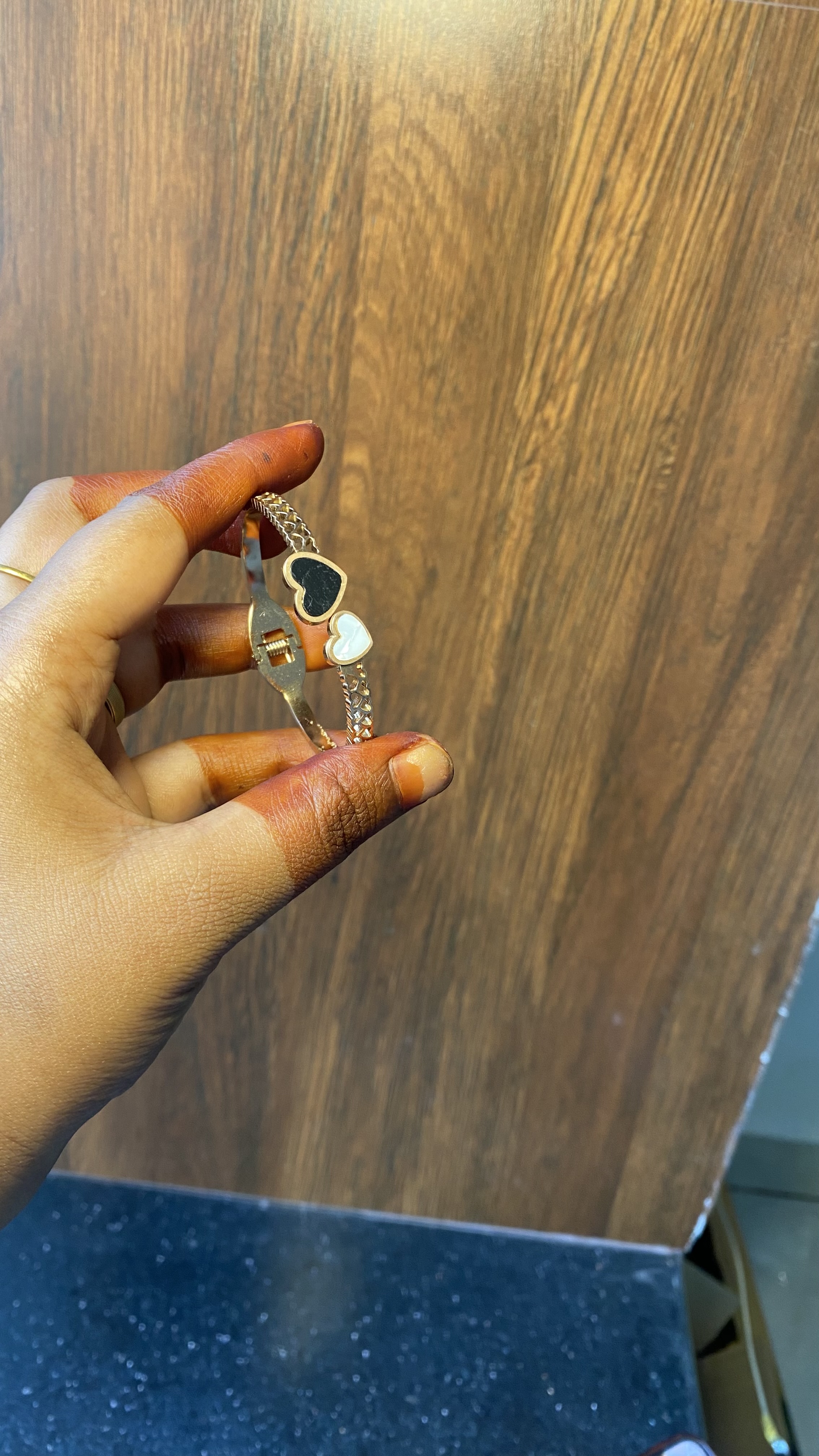 Anti tarnish Baby kadas two hearts