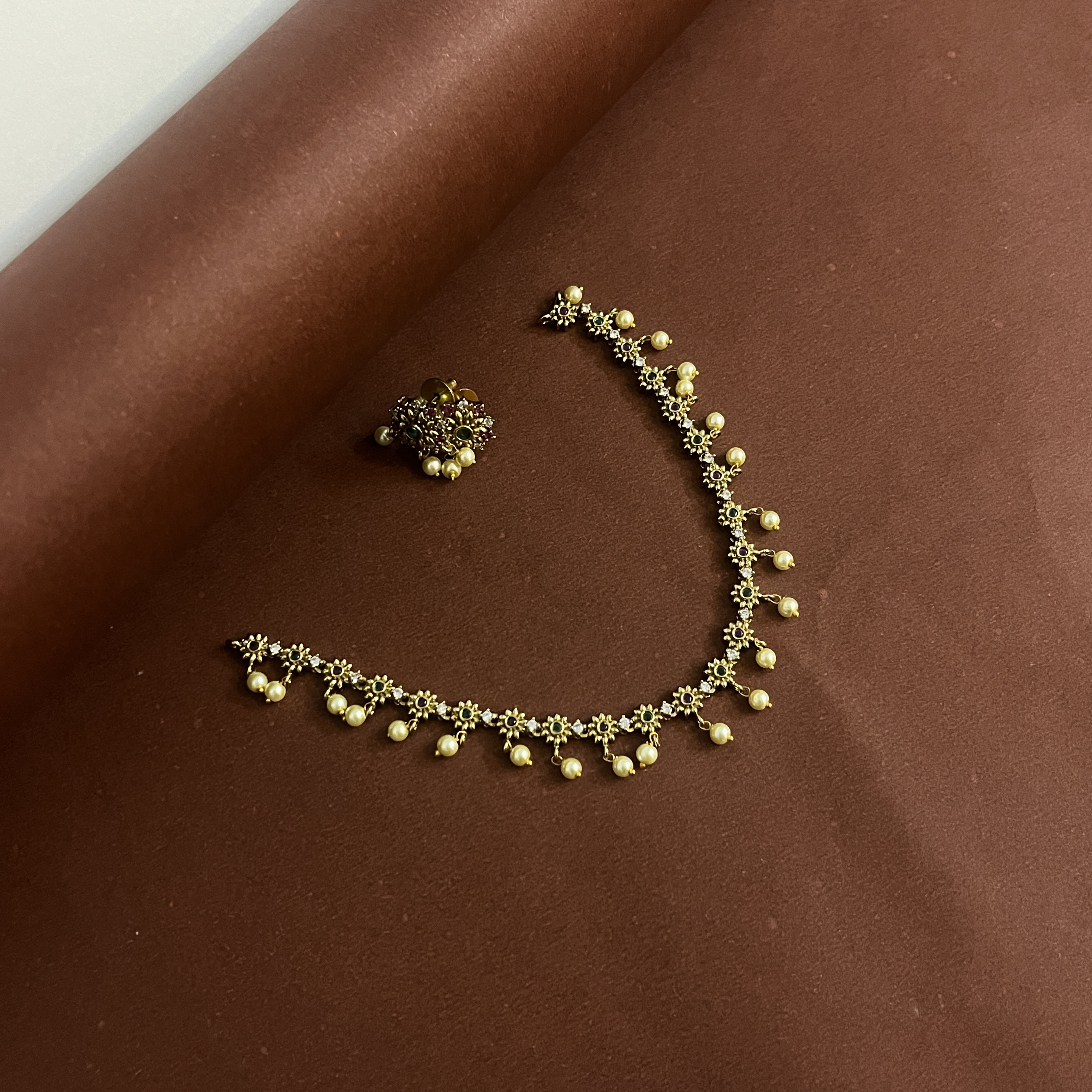 Pearl hanging necklace set LTS003