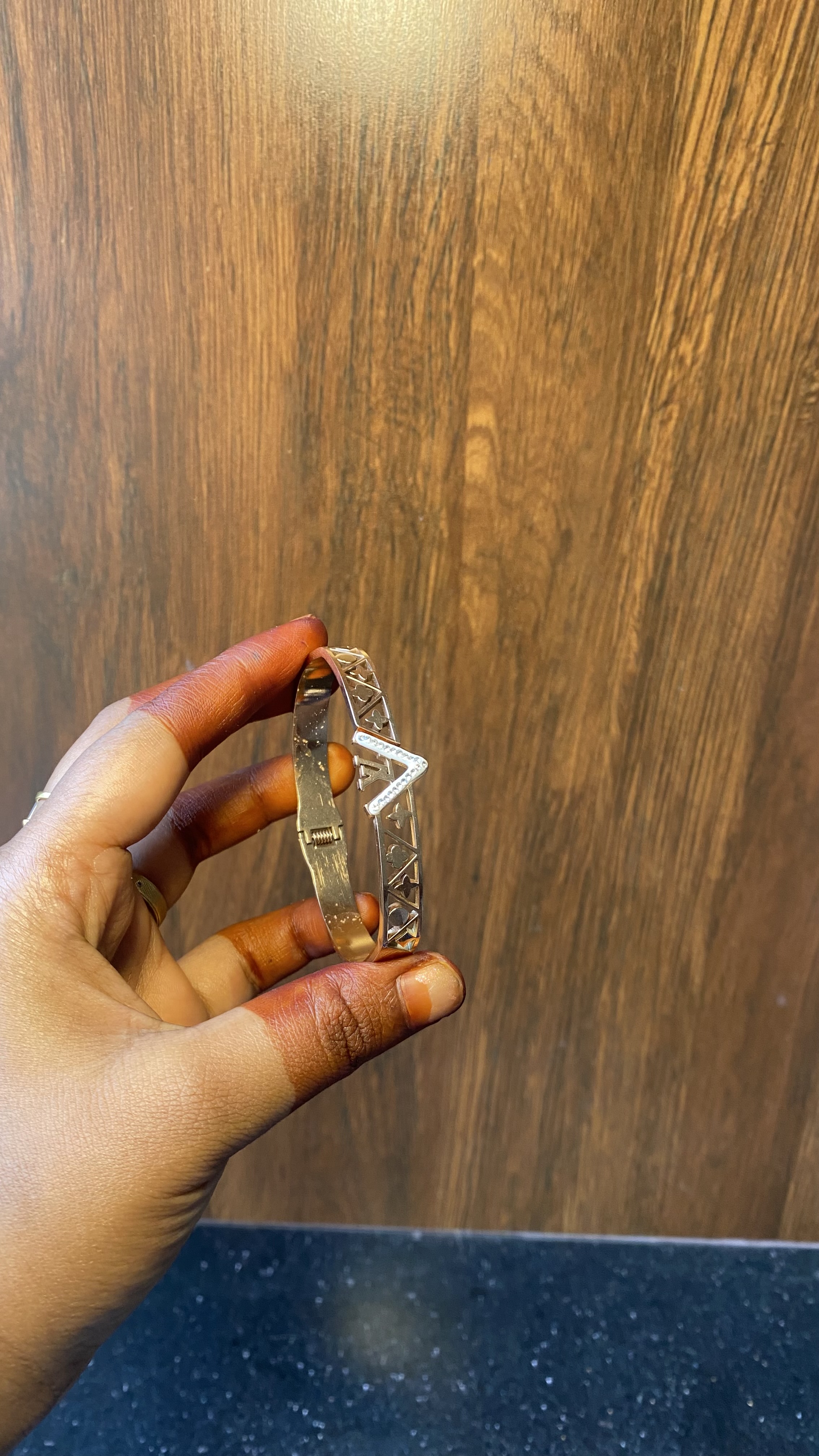 Rose gold LouisViutton anti tarnish kada