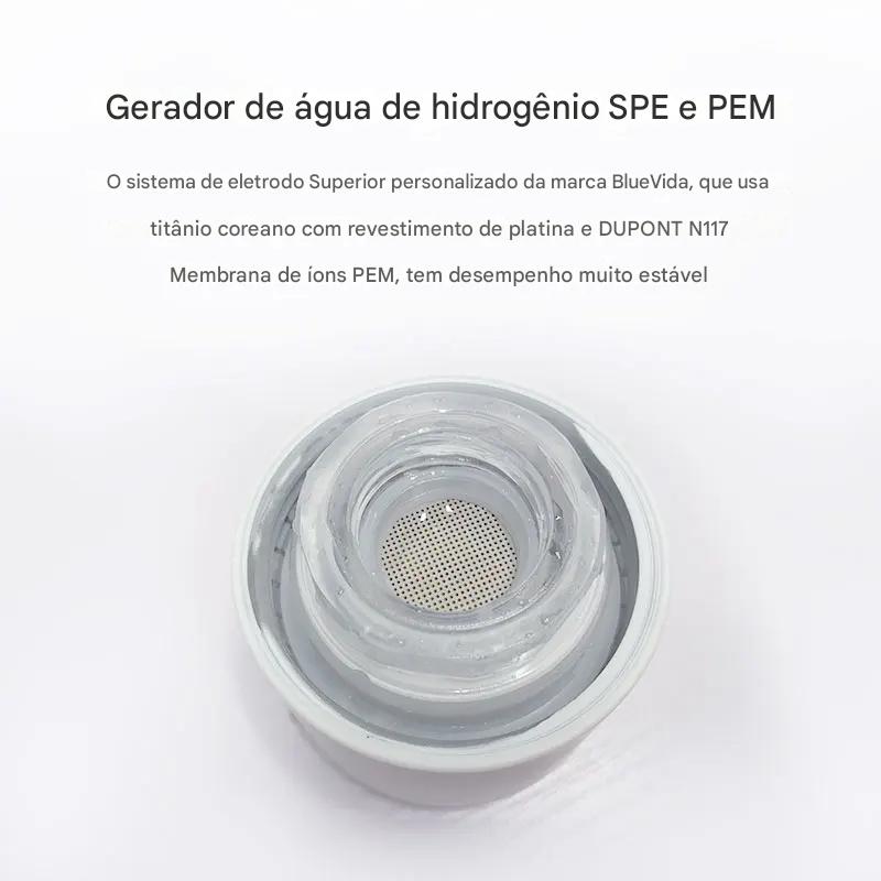 Garrafa geradora de hidrogenio Brasuca. Água e inalação.