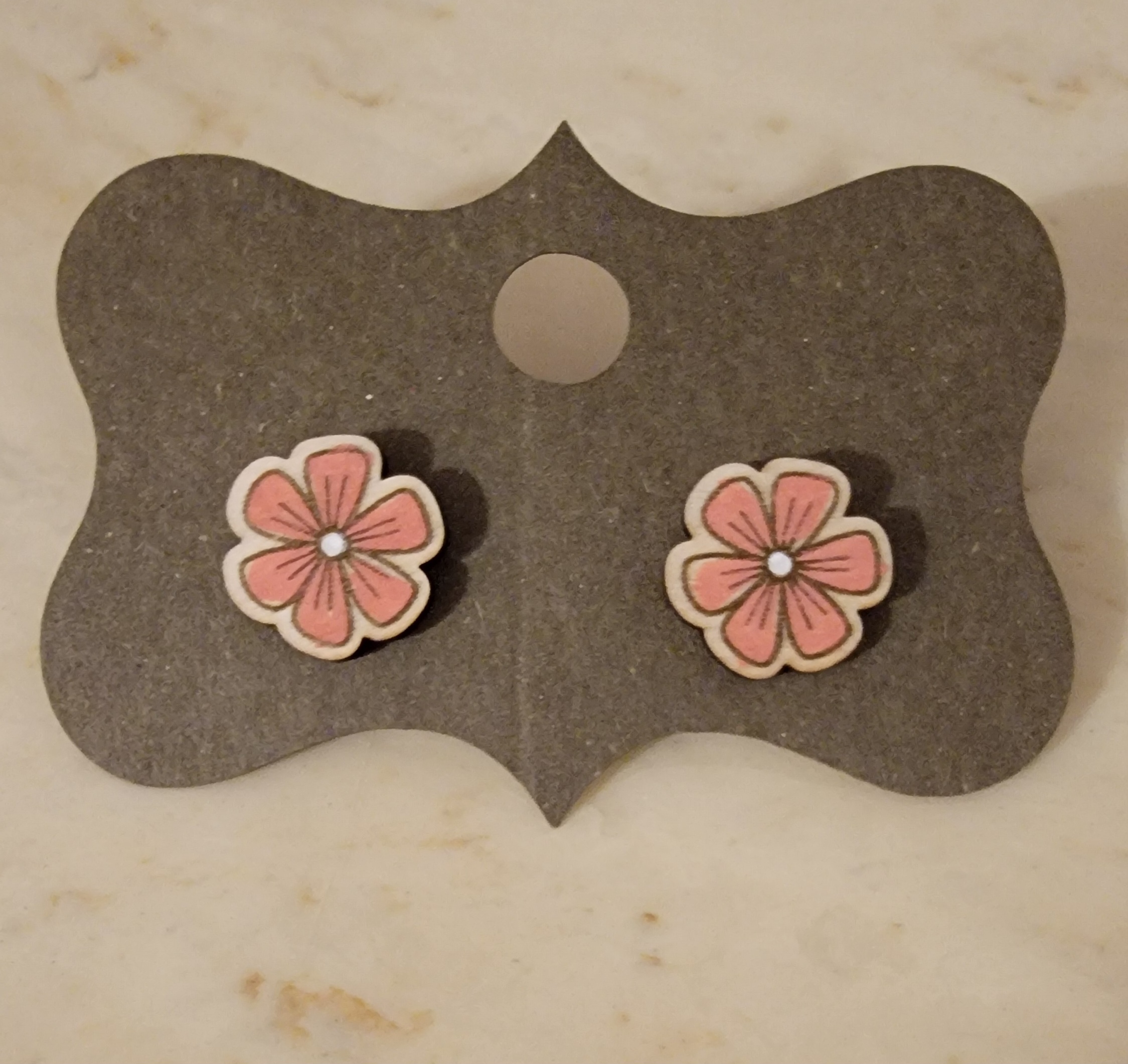 Flower Stud Earrings - Pink