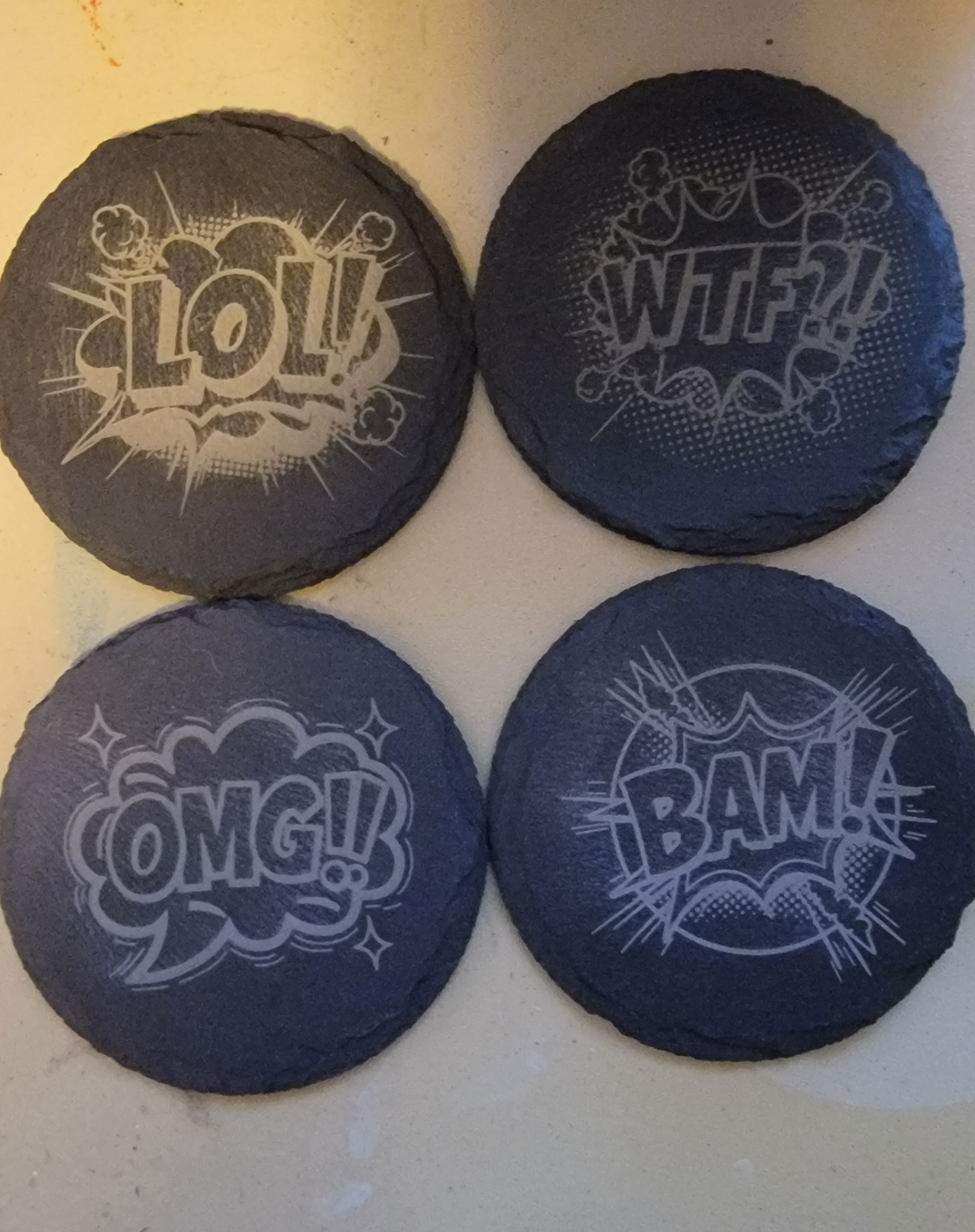 Comic Book Quote Slate Coasters