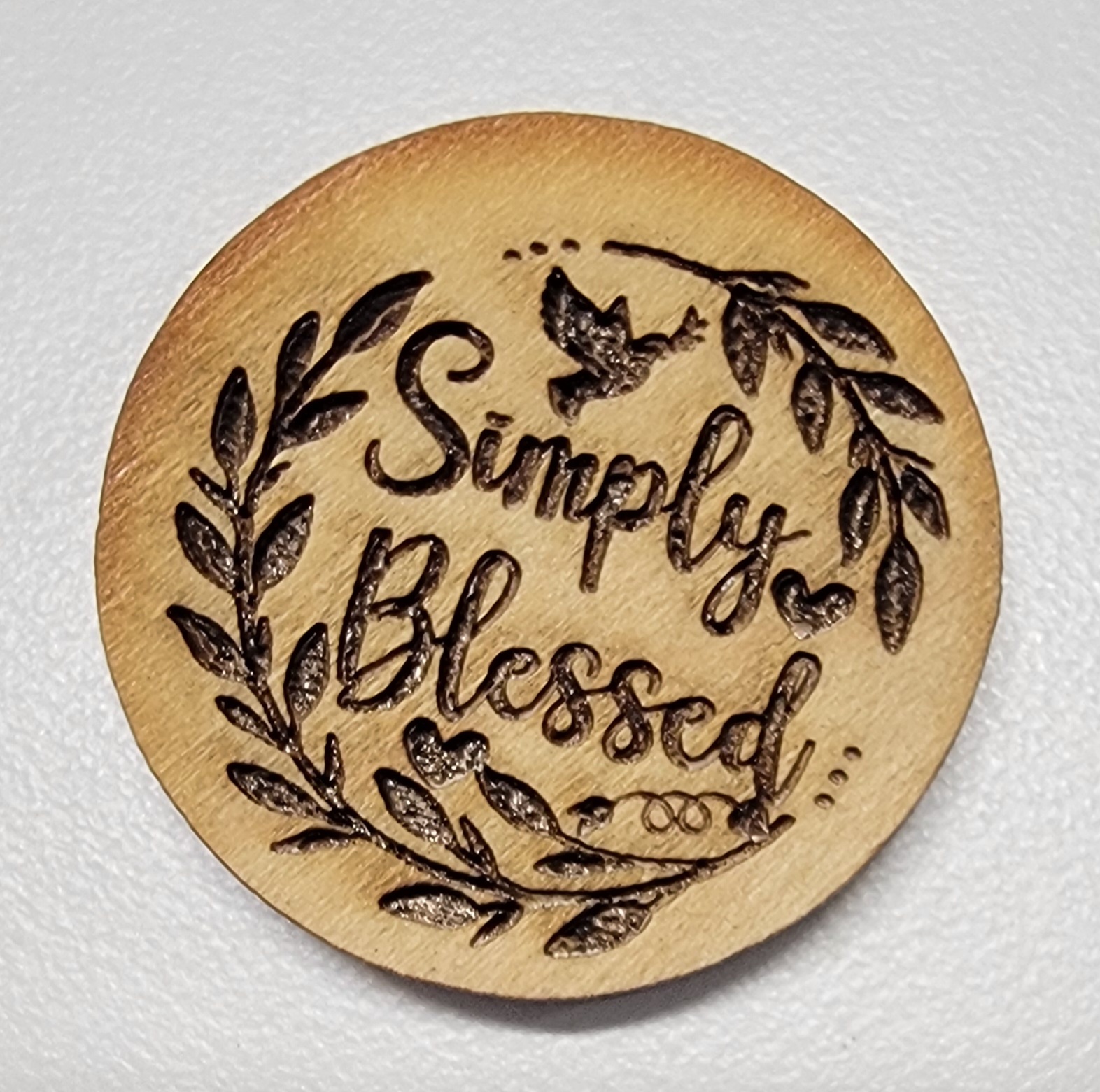 Simply Blessed - Wooden Token - Dove - Set of 4