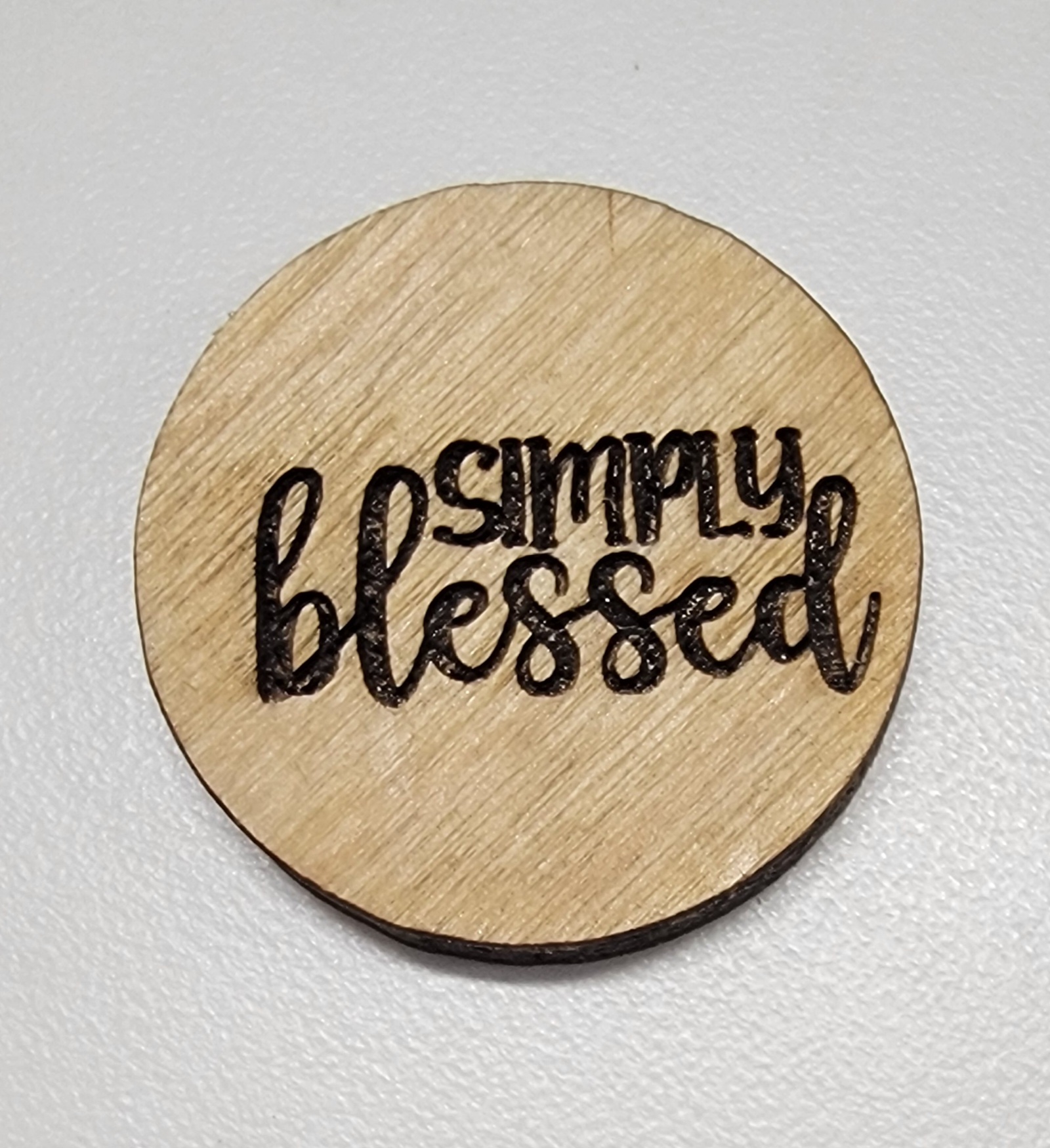 Simply Blessed - Wooden Token - Text - Set of 4