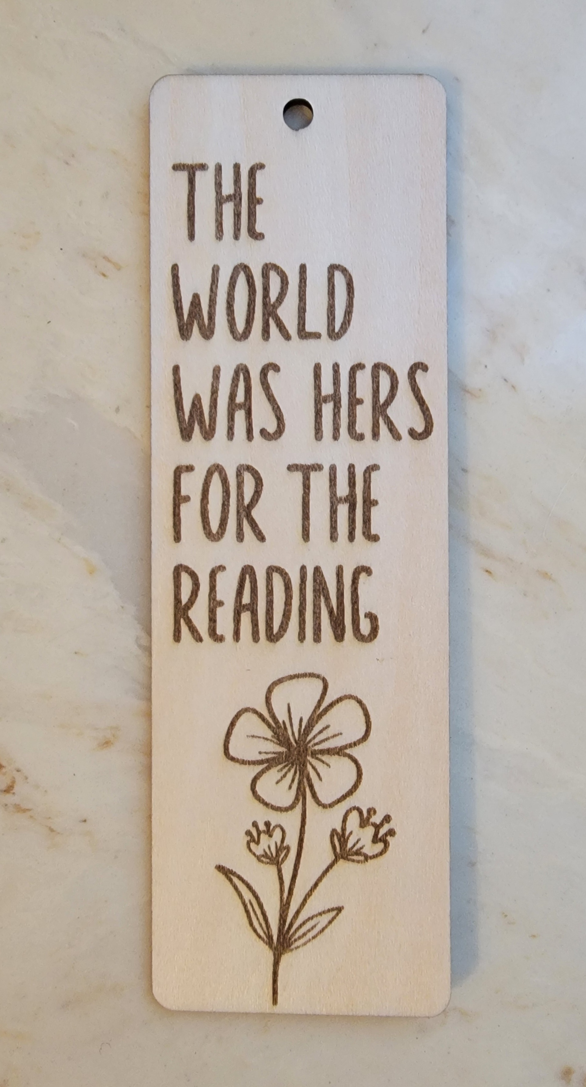 Wooden Book Lovers Bookmark - Hers for the Reading