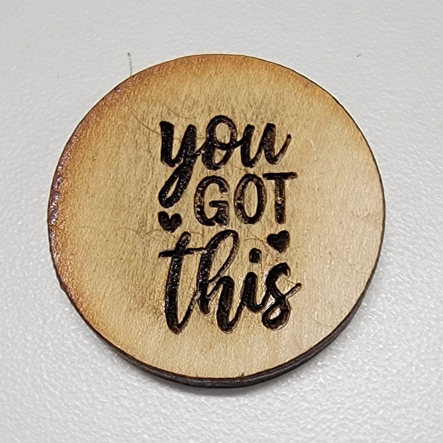 You Got This - Motivational Wooden Token - Hearts - Set of 4