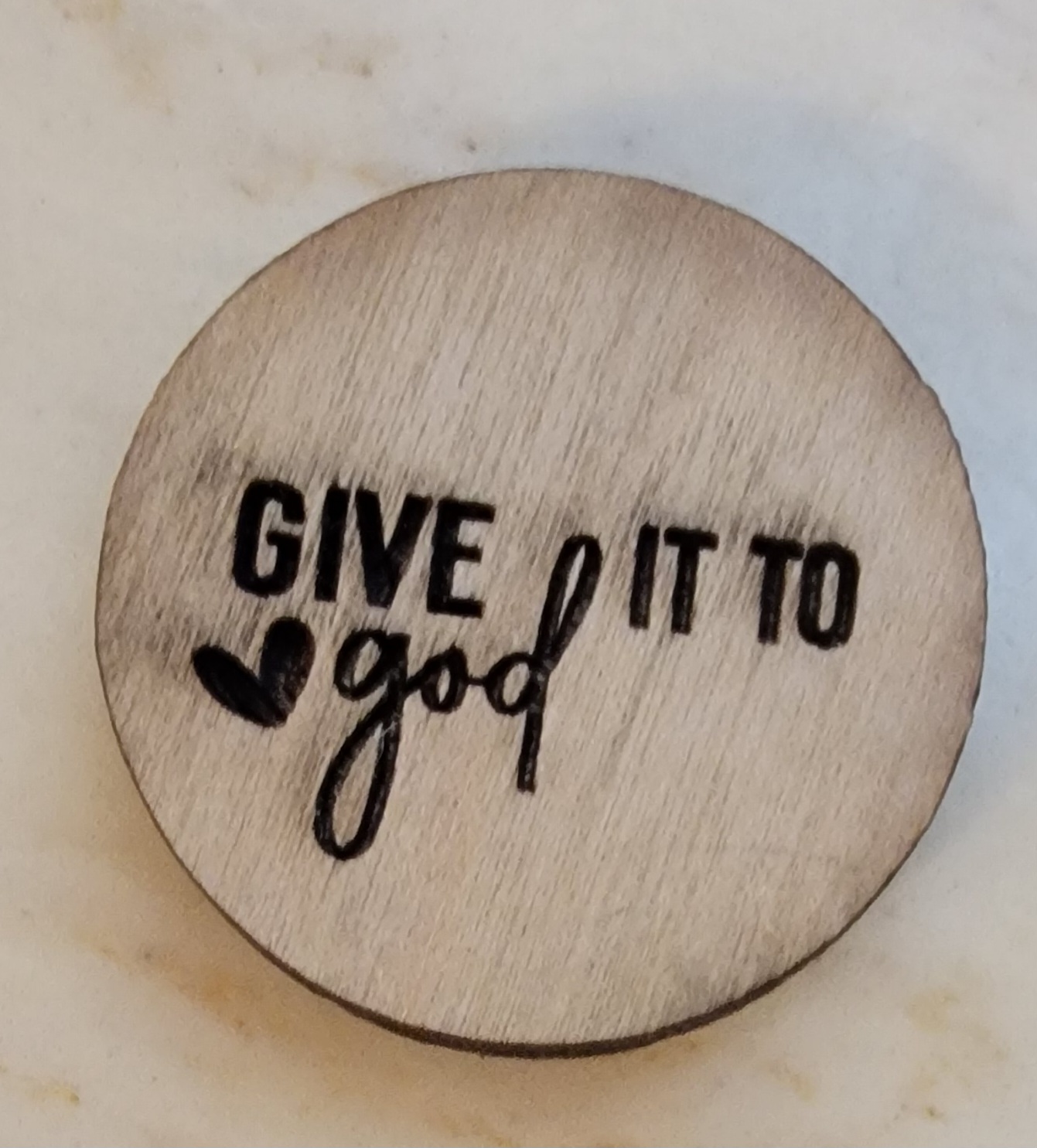 Give it to God - Inspirational Wooden Token - Set of 4