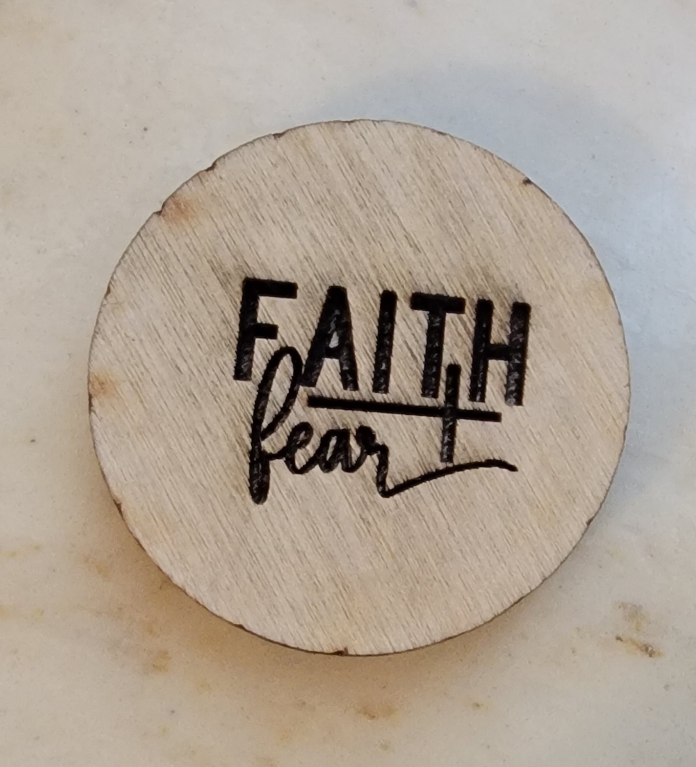 Faith Over Fear Wooden Token - Set of 4