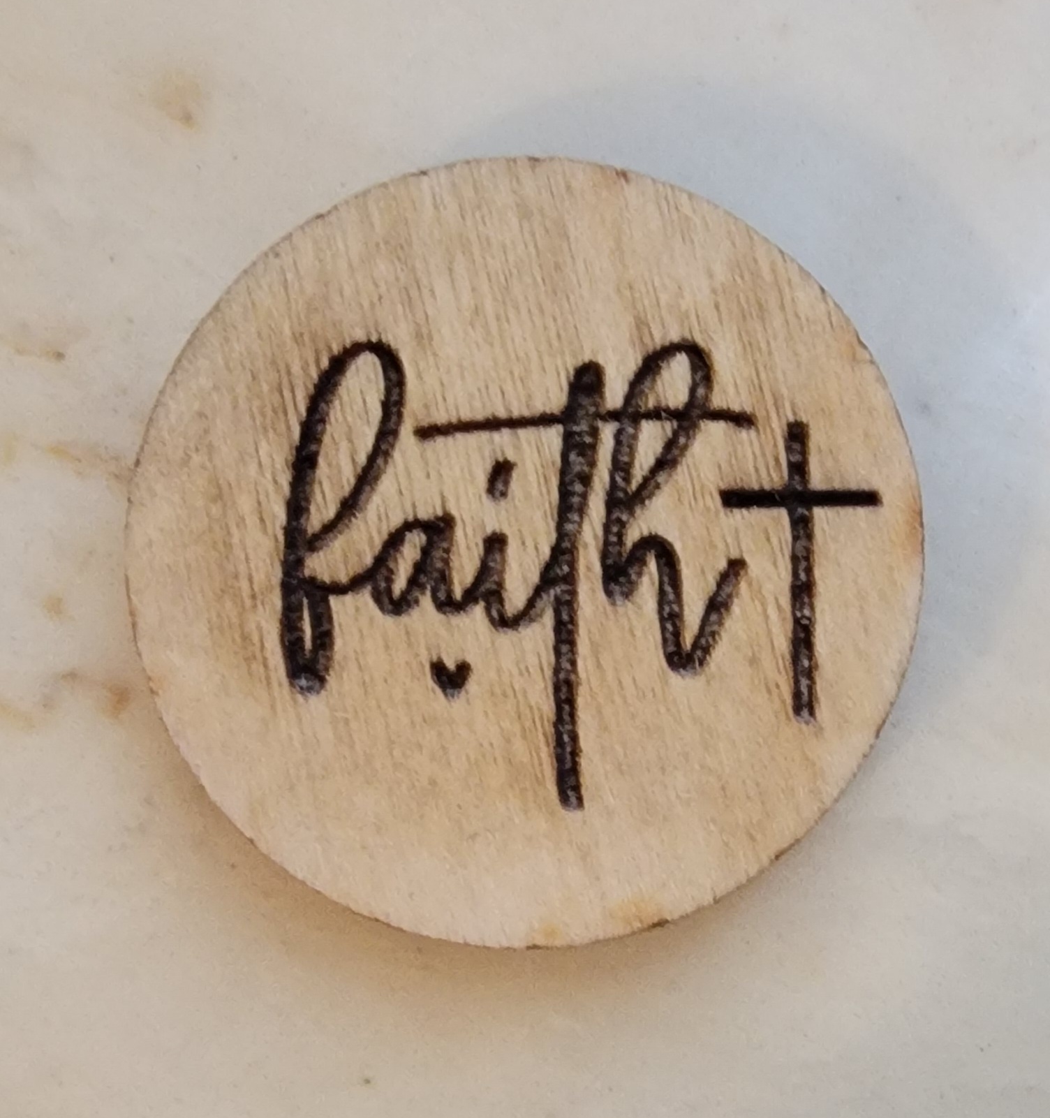 Faith - Wooden Engraved Token - Set of 4