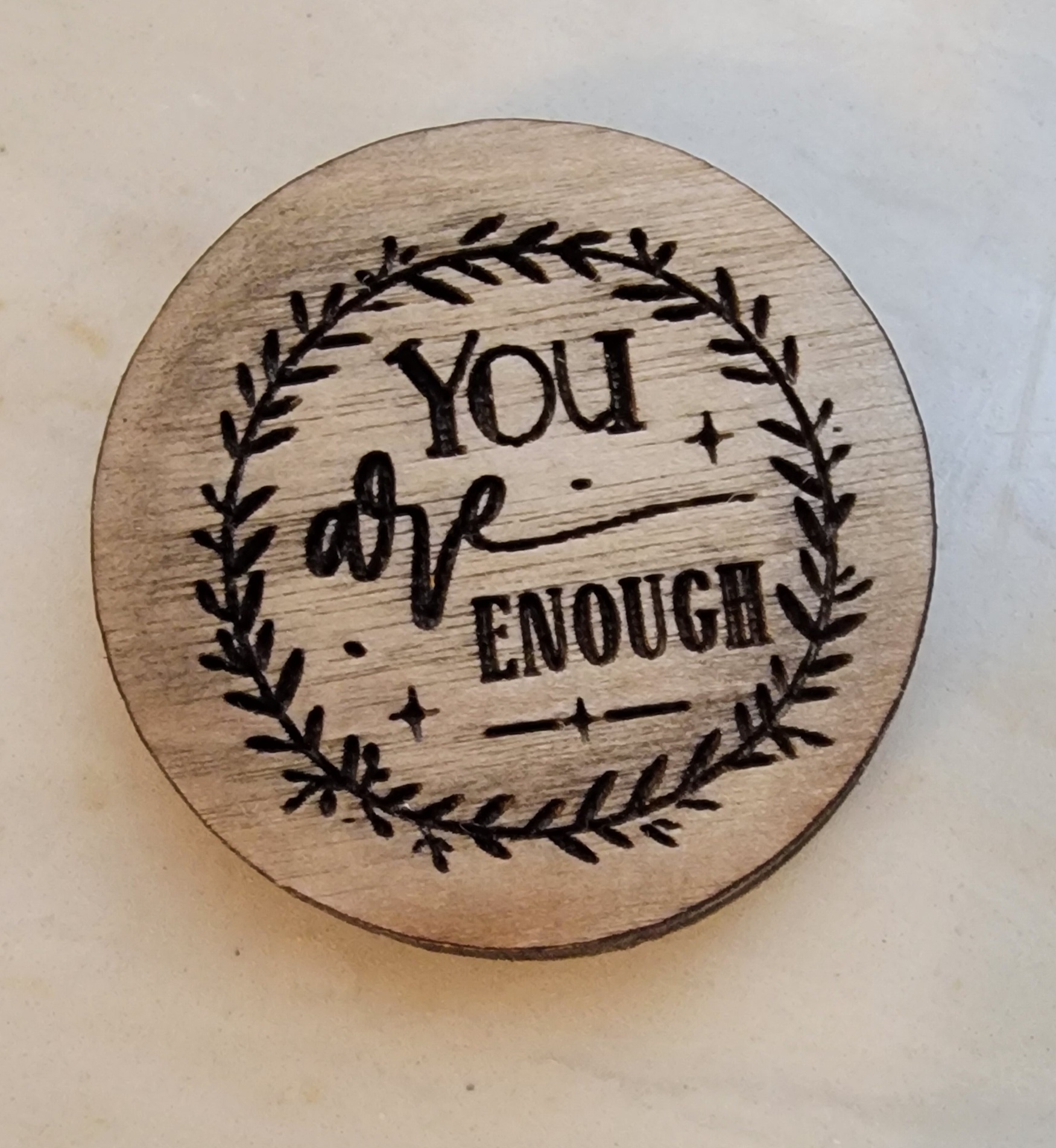 You Are Enough - Wooden Token - Wreath - Set of 4