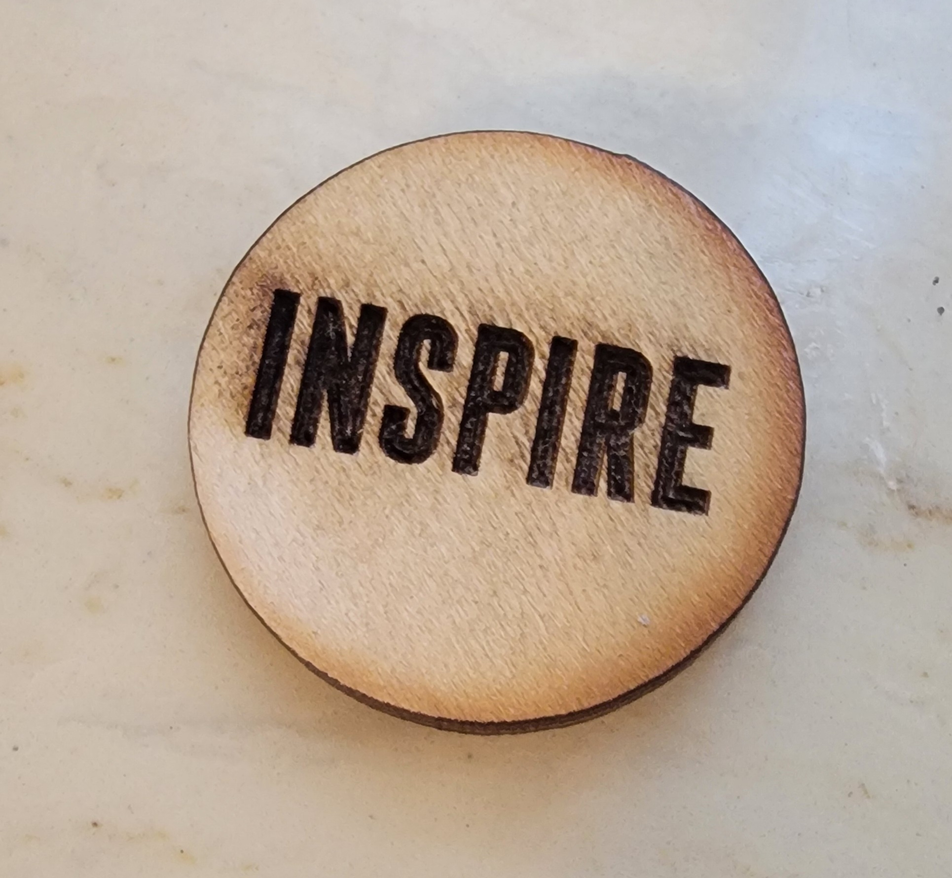 Inspire - Text -  Wooden Token - Set of 4
