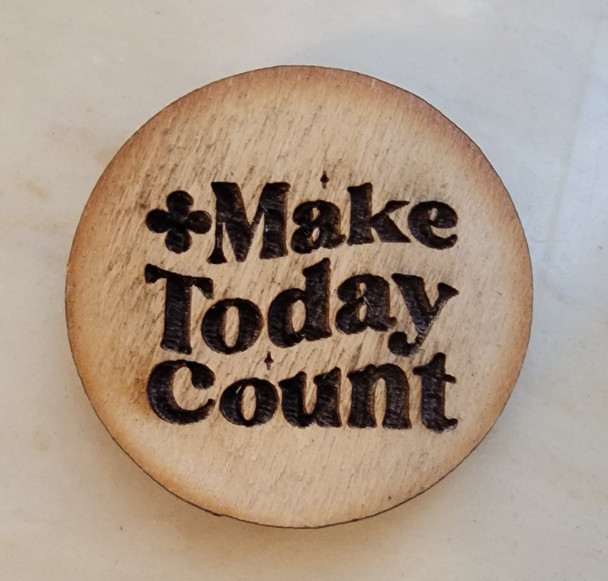 Make Today Count - Cross - Wooden Token - Set of 4
