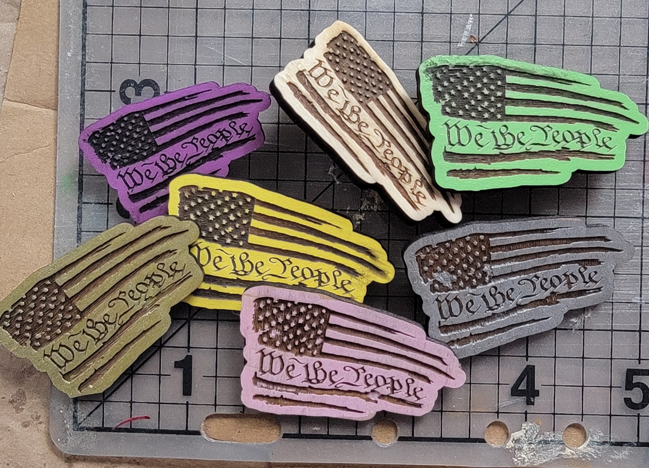 We the People Wooden Flag Pin