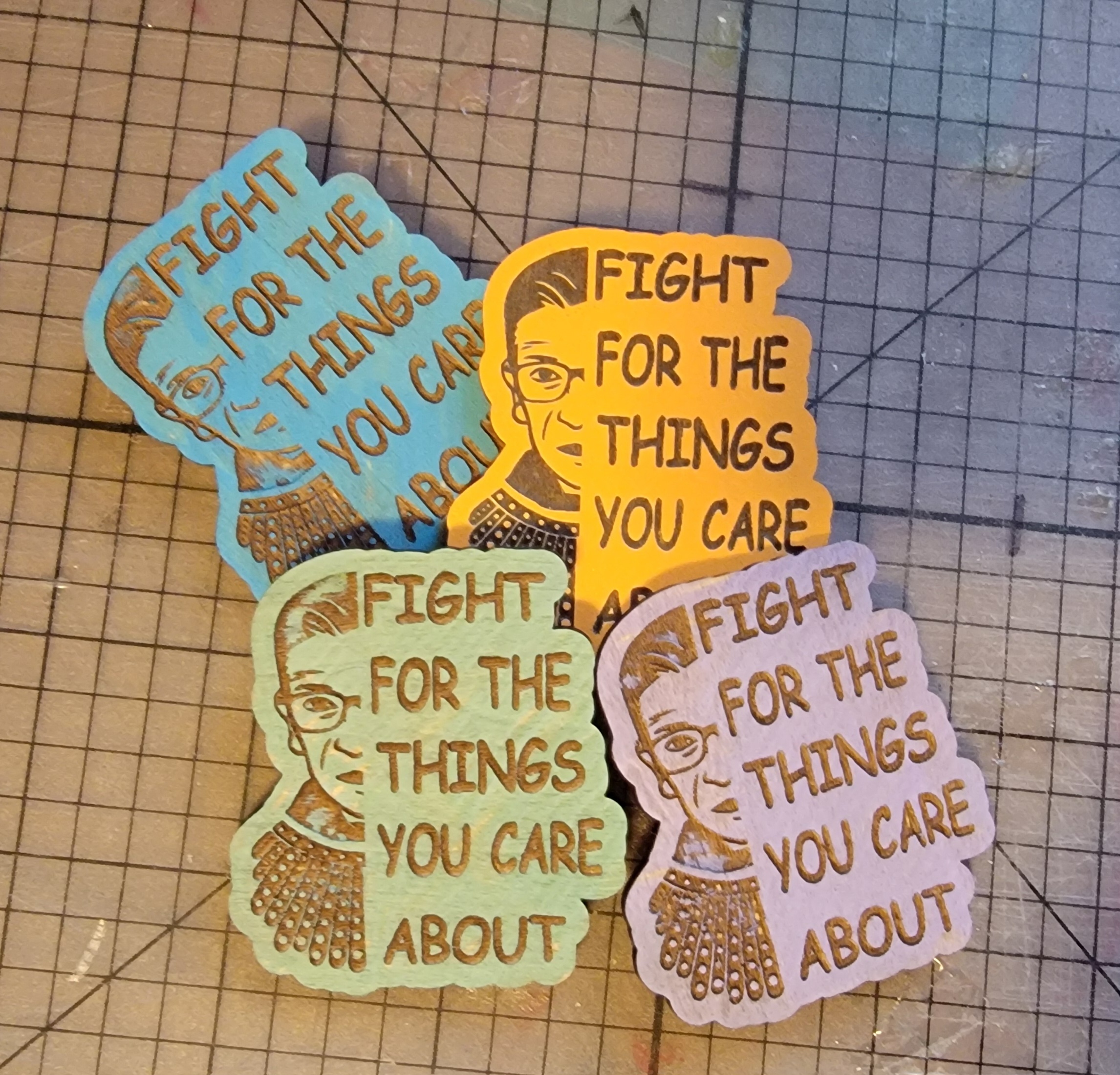 Inspirational Wooden Pin - RBG - Ruth Badger Ginsberg