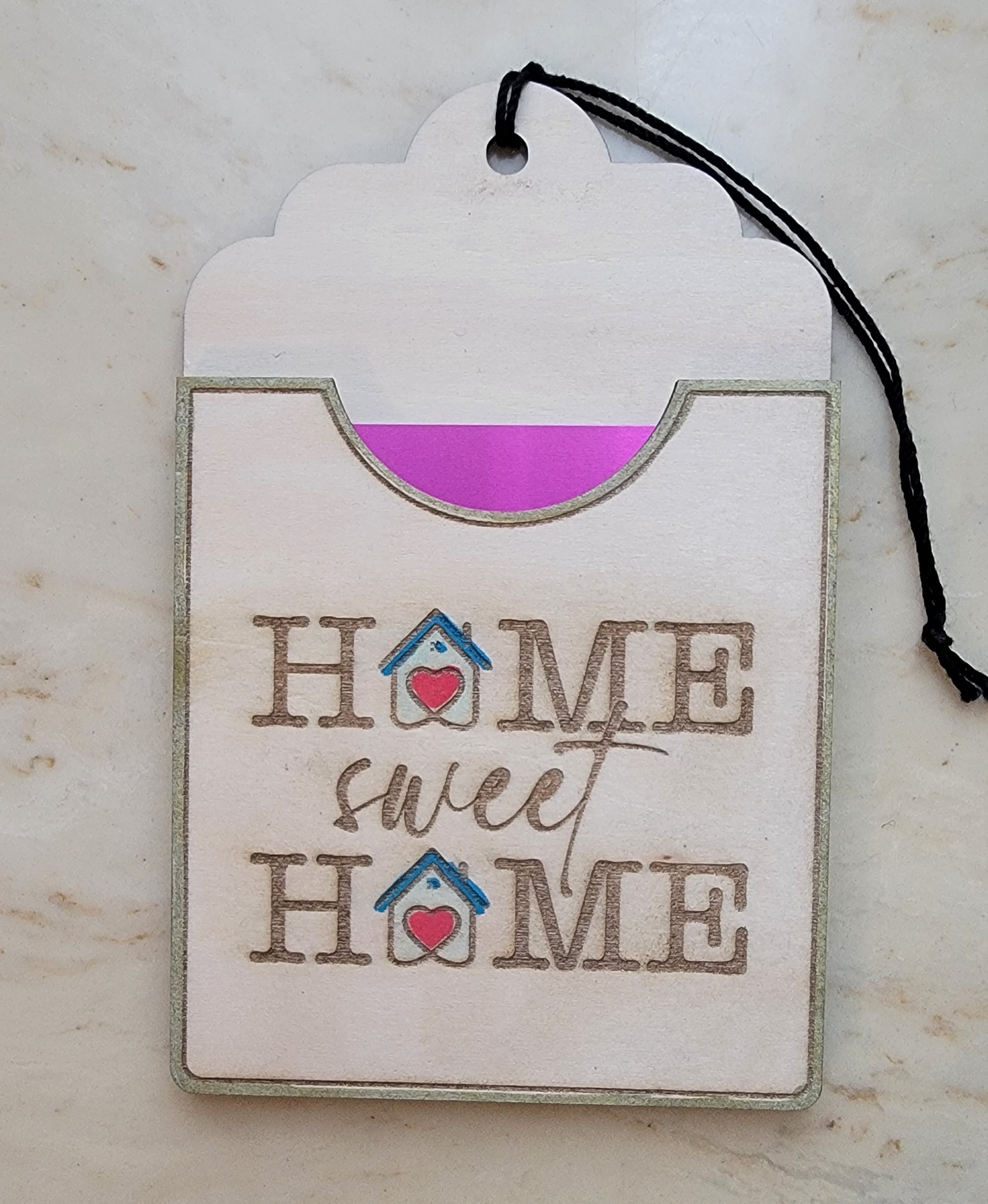 Home Sweet Home Hanging Card Holder - Houses