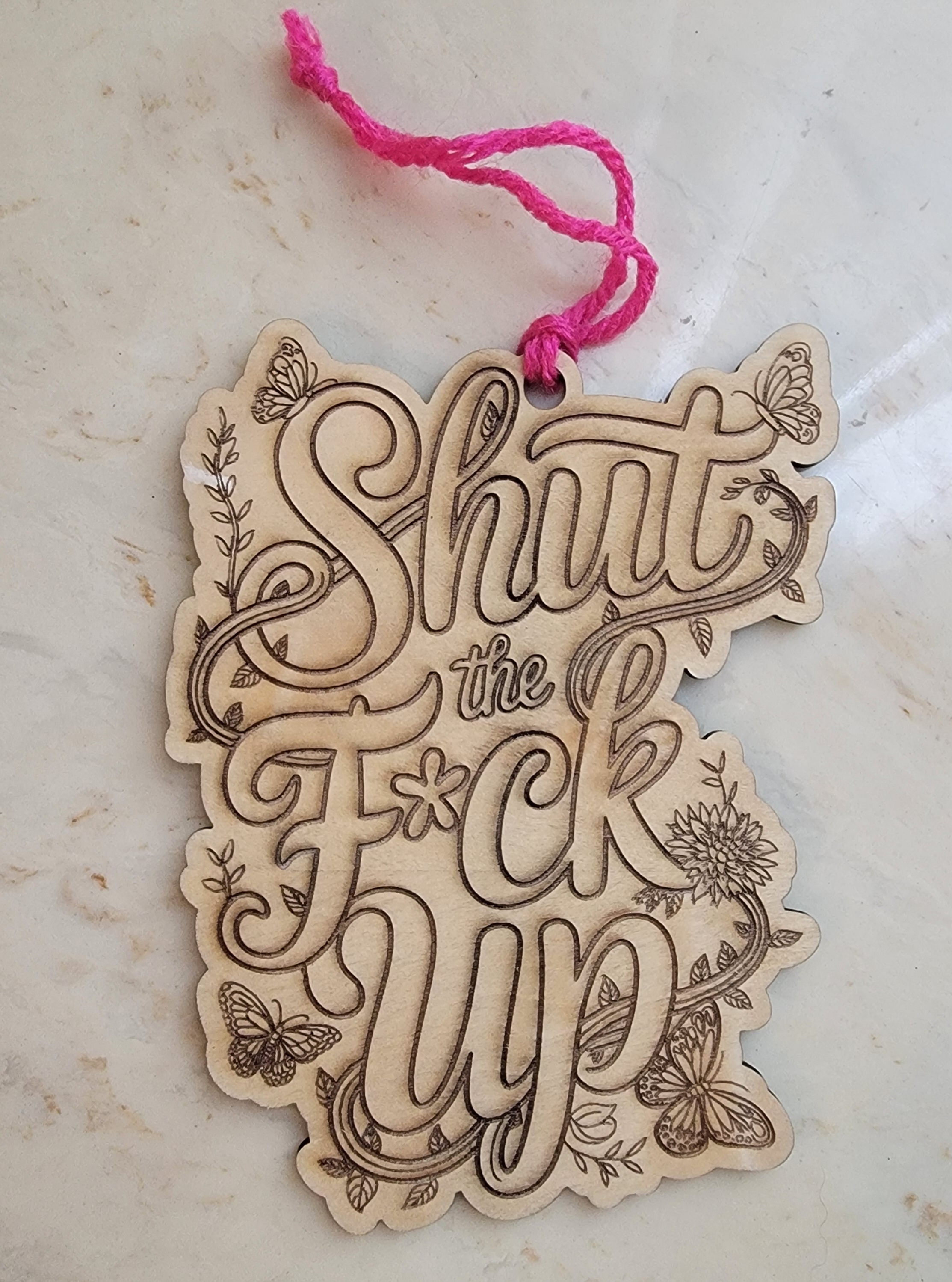 Decorative 'Shut the F*ck Up' Ornament