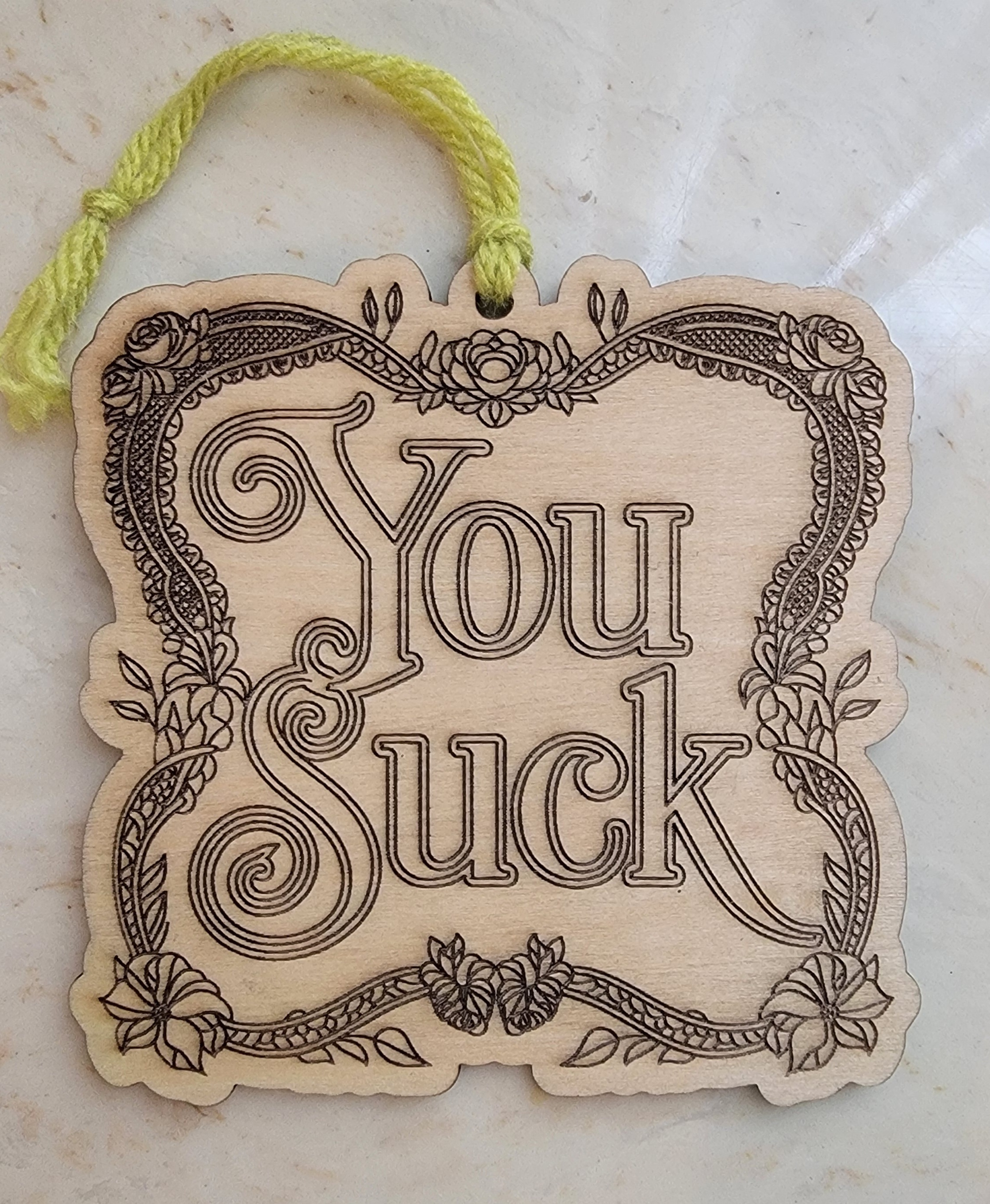 Decorative 'You Suck' Ornament