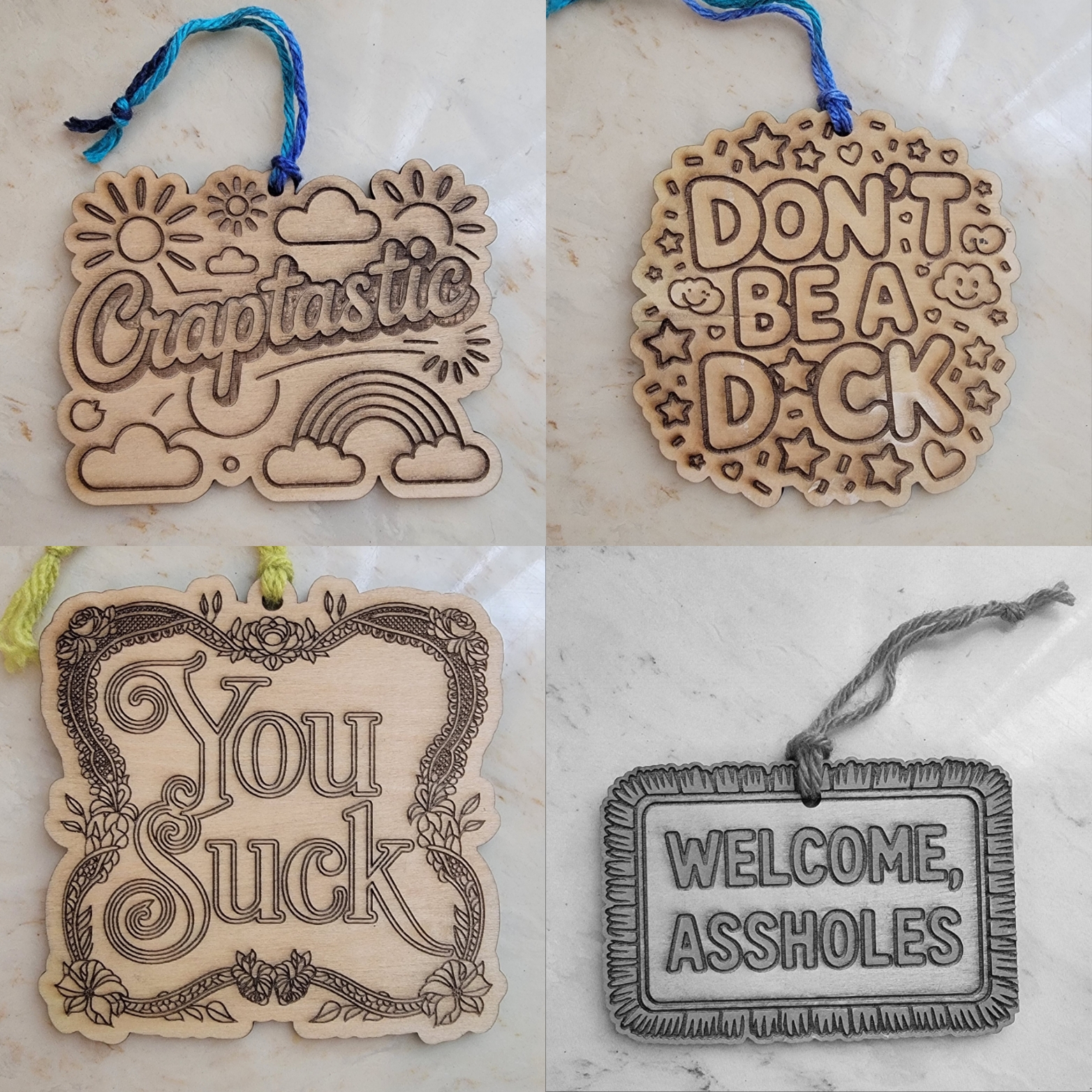 Wooden 'Don't Be A Dick' Ornament