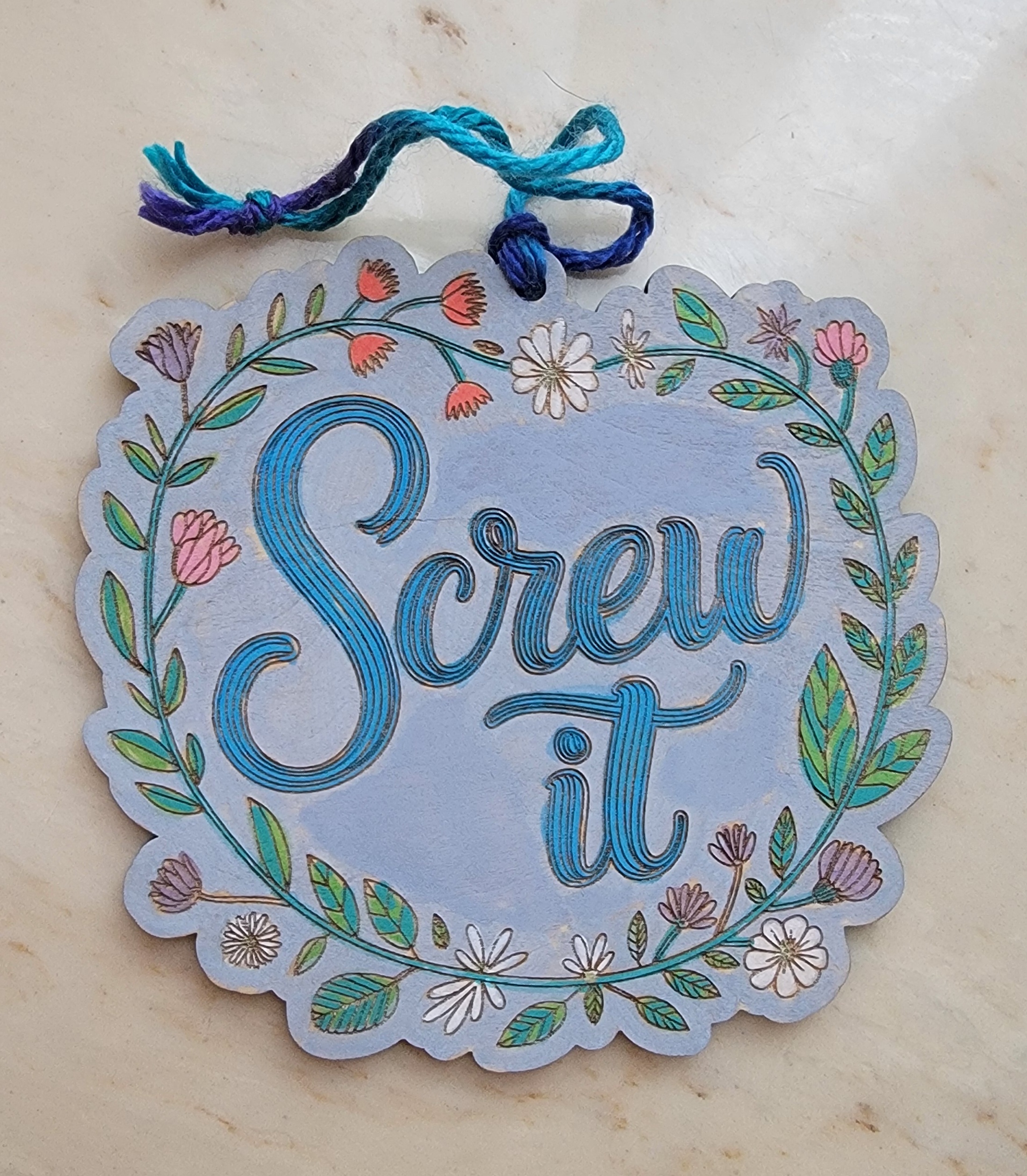 Wooden 'Screw it' Ornament