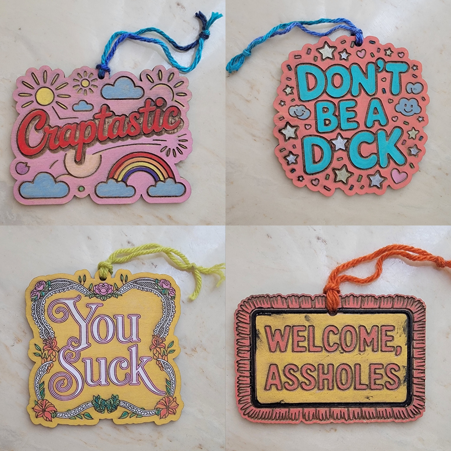 Wooden 'Don't Be A Dick' Ornament