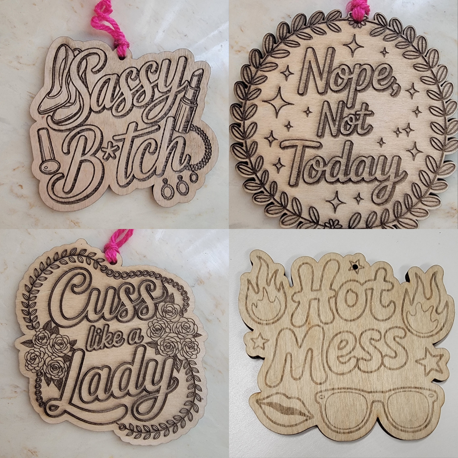 Nope, Not Today Wooden Ornament