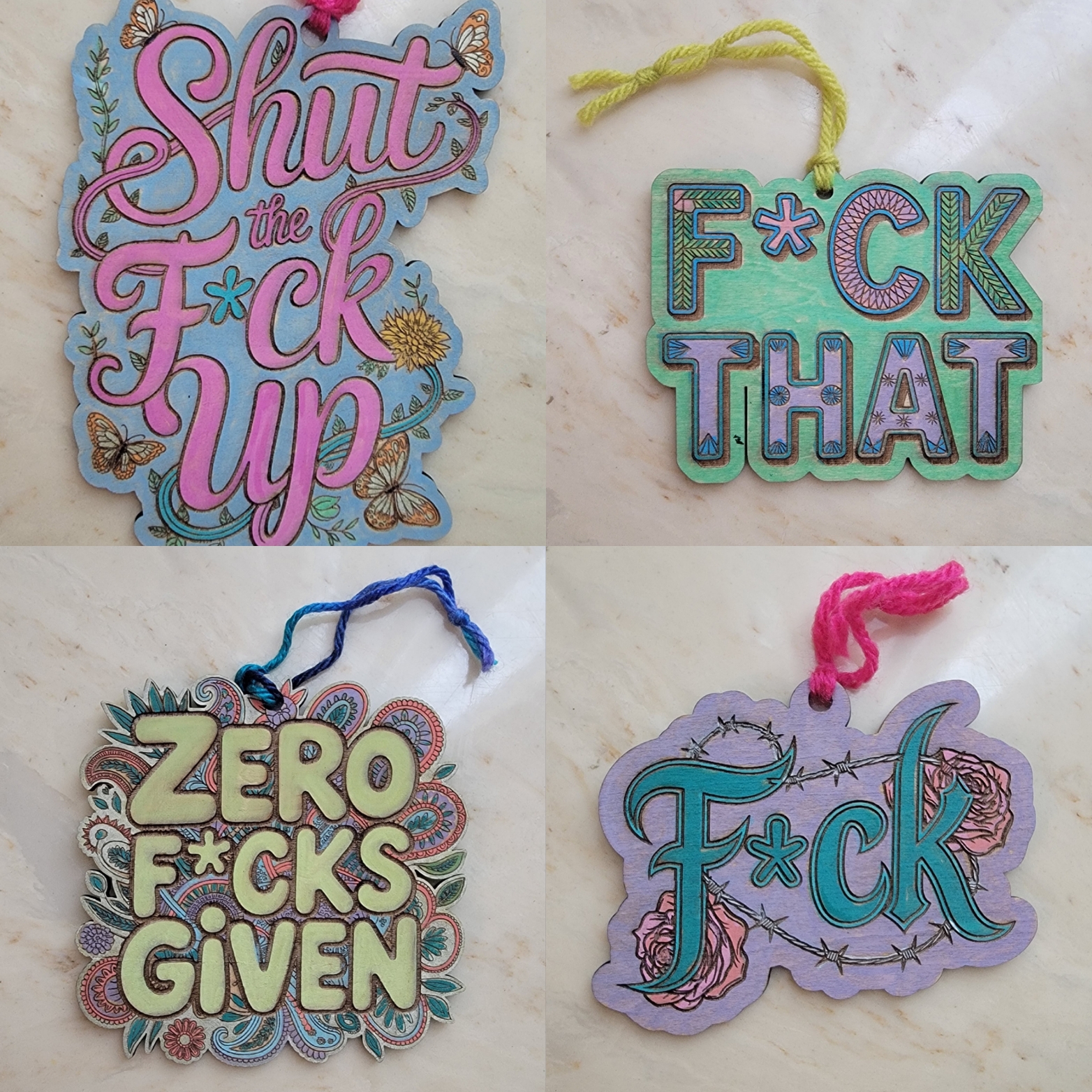 Decorative 'Shut the F*ck Up' Ornament