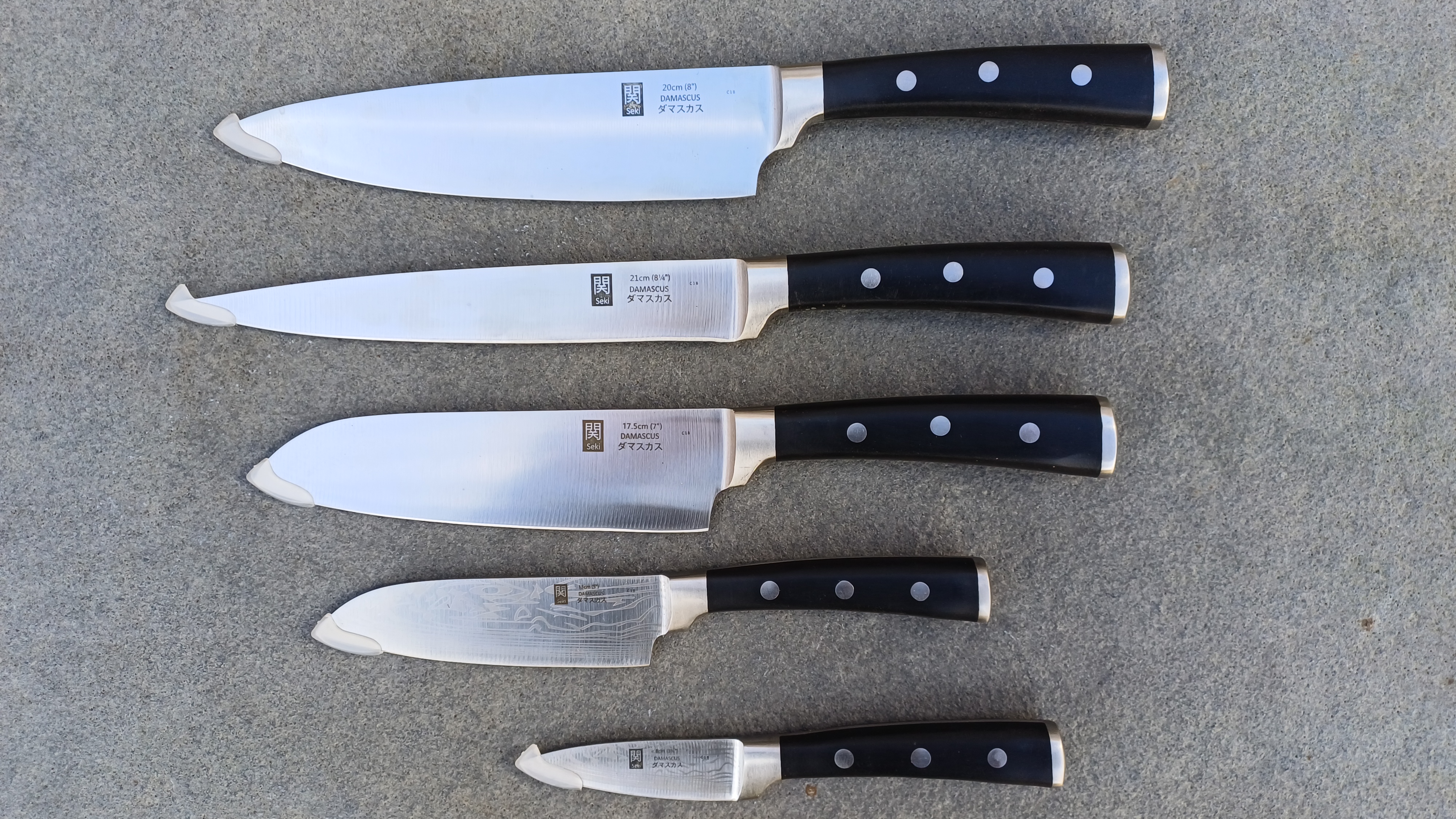 5-delige SEKI Japan damascus messenset