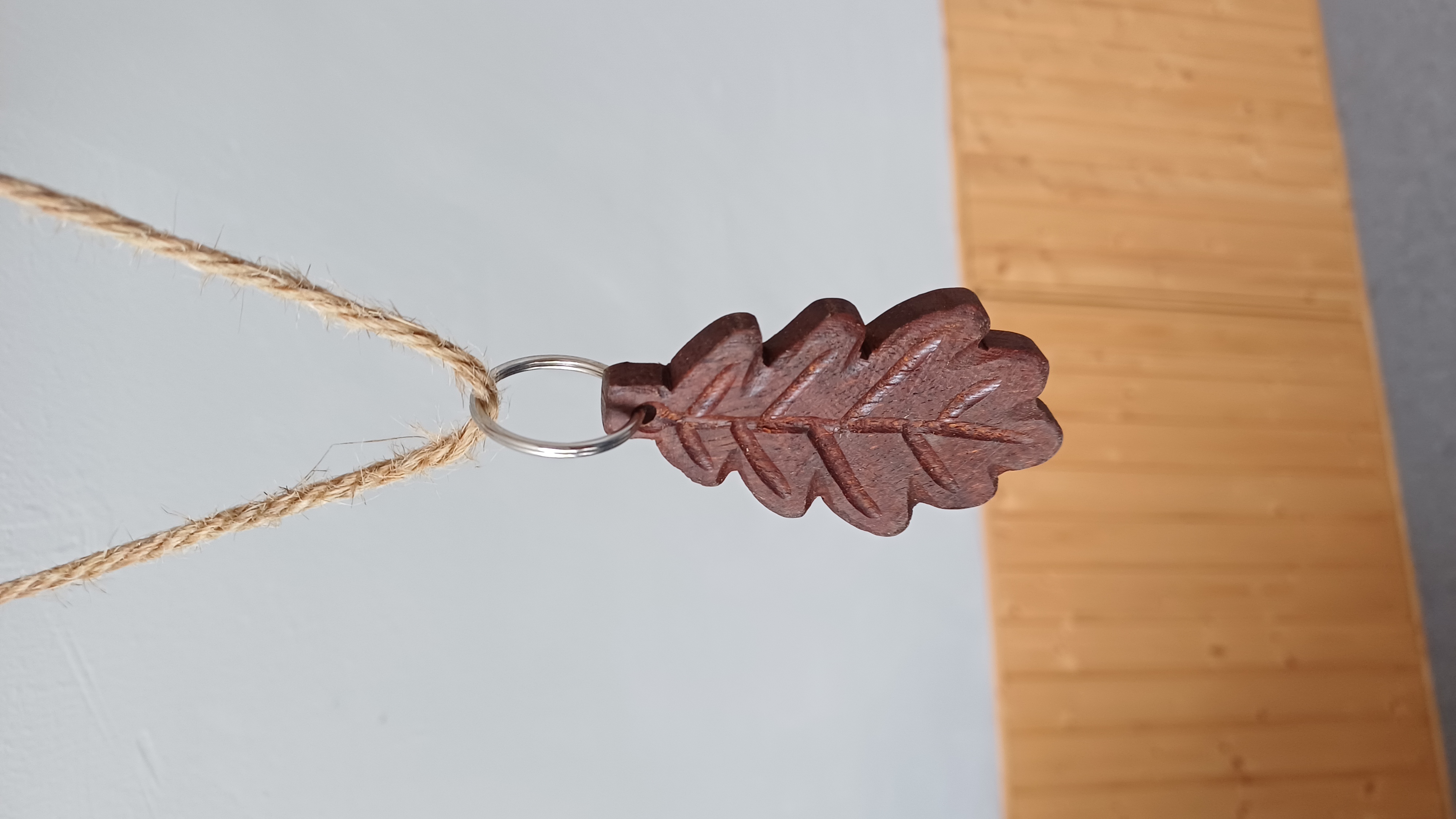 Houten sleutelhanger Eik