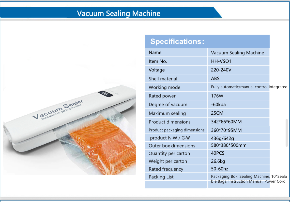 Home Food Vacuum Sealing Machine