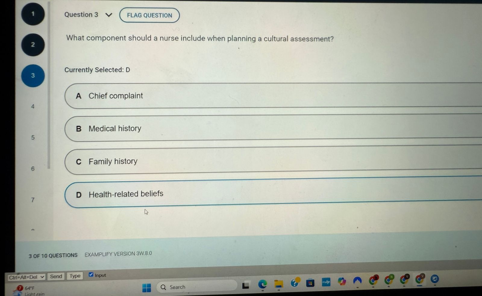 Health Assessment 1 NR 302 Quiz