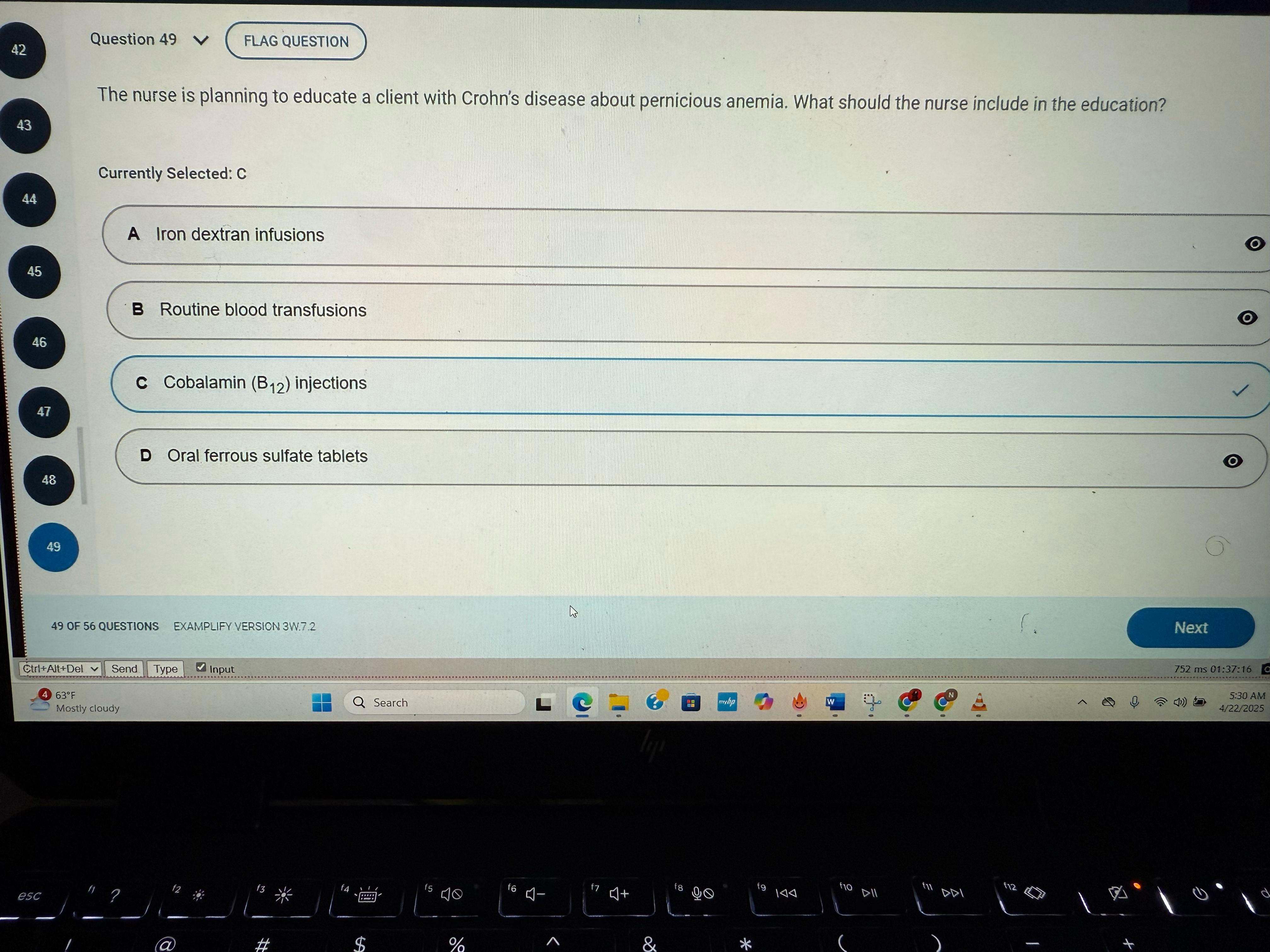 NR 324 Adult Health 1 Exam 2 Final