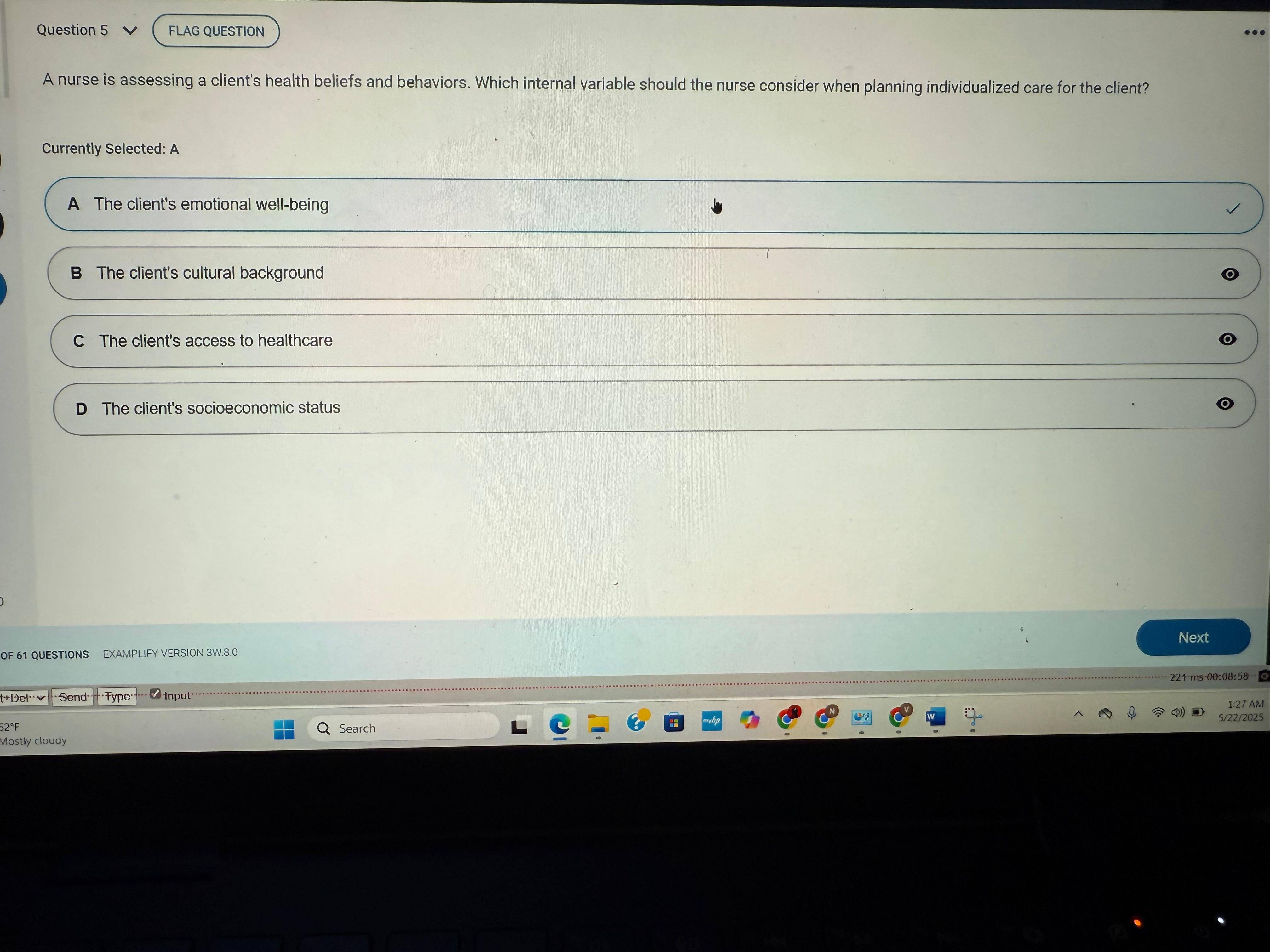 NR 222 Health and Wellness Exam 2 – Version 2532 