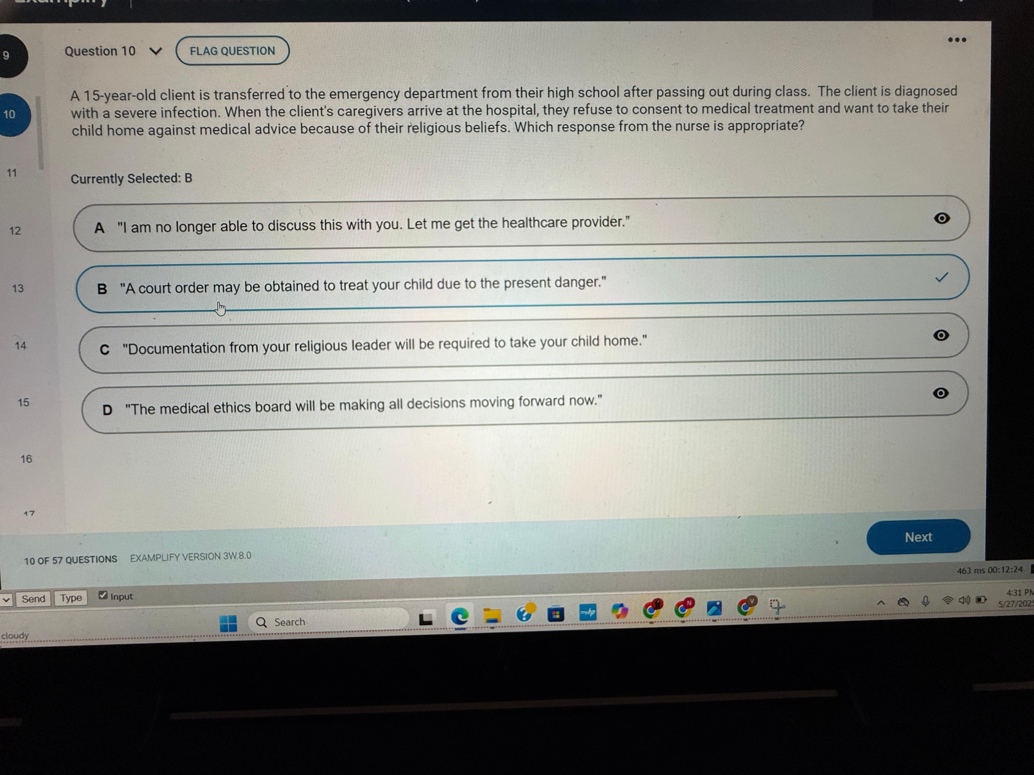  NR-226 Fundamentals – Patient Care Exam 1