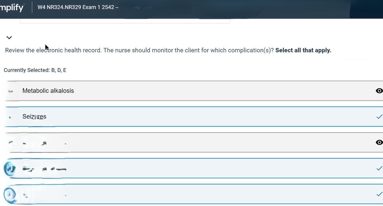 NR 324 Adult Health I Exam 1 version 2542